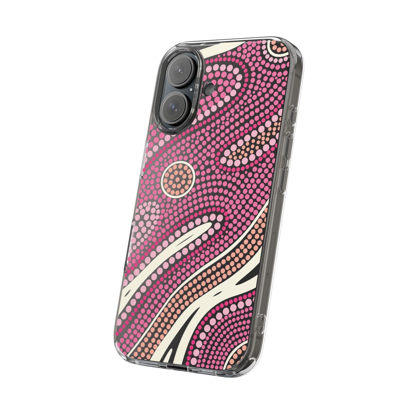 Clear Pink "Dream in Dots" Phone Case by Asho Designs