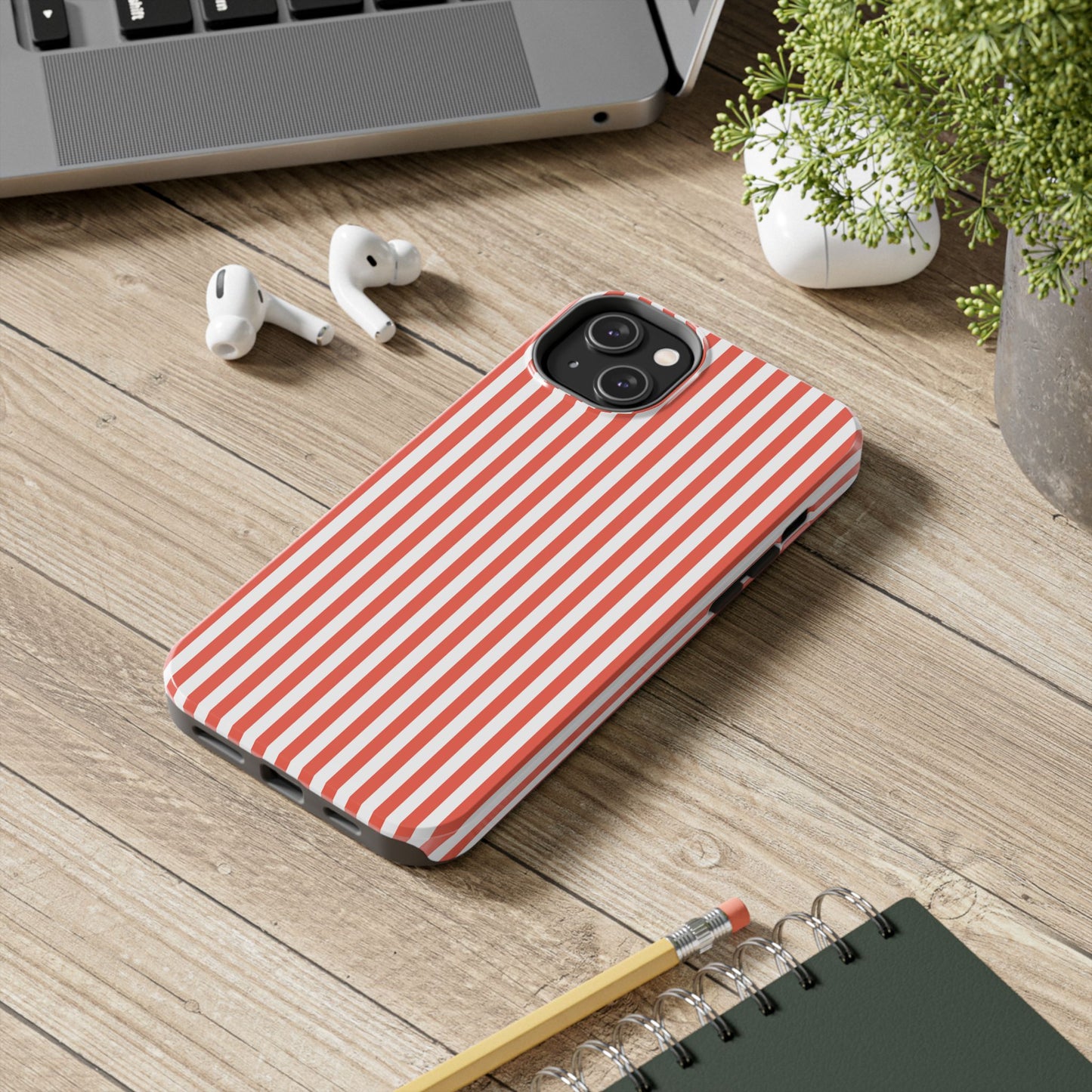 Red Stripes Phone Case - USA, Cute, Trendy, Durable, Hand-Designed Phone Cases
