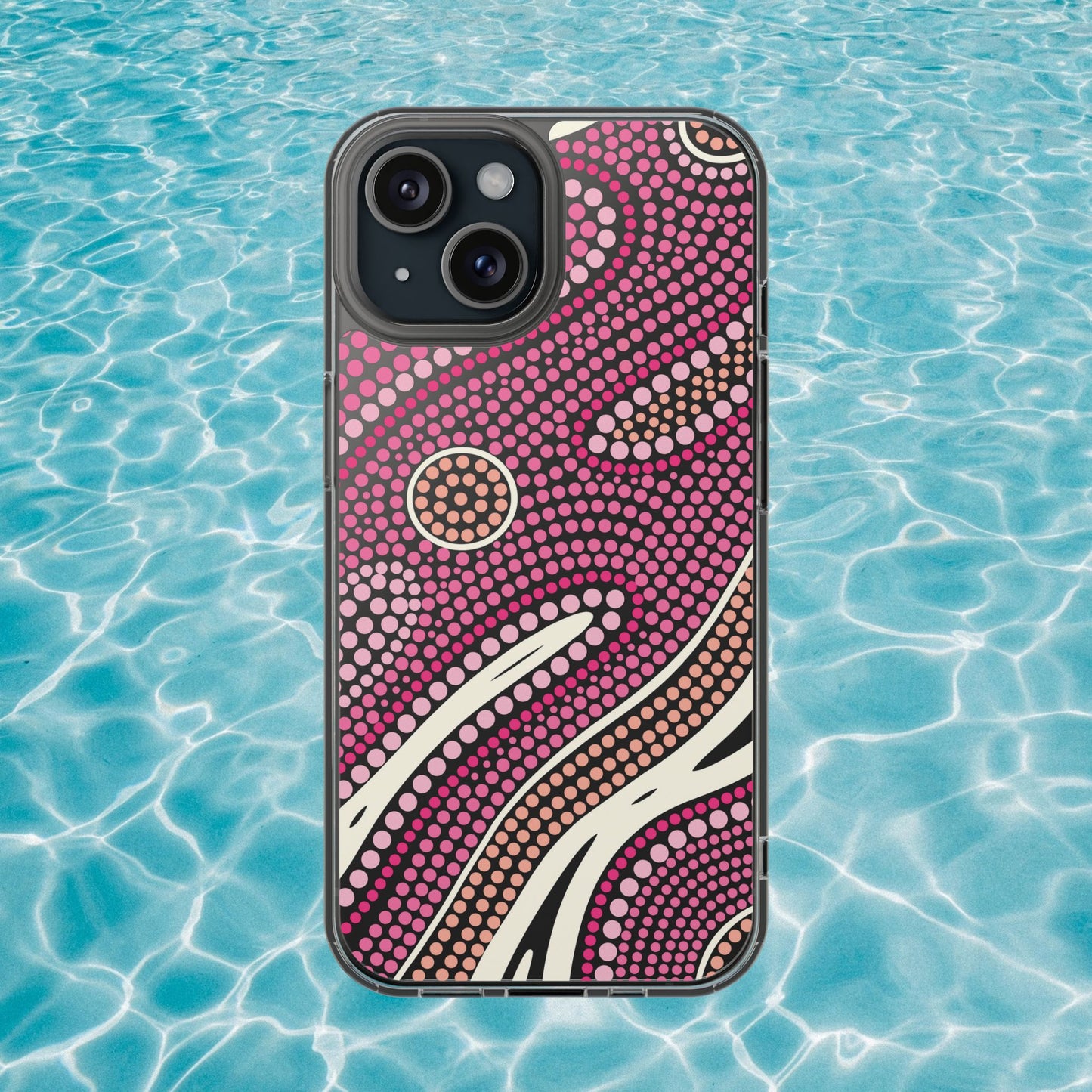 Clear Pink "Dream in Dots" Phone Case by Asho Designs