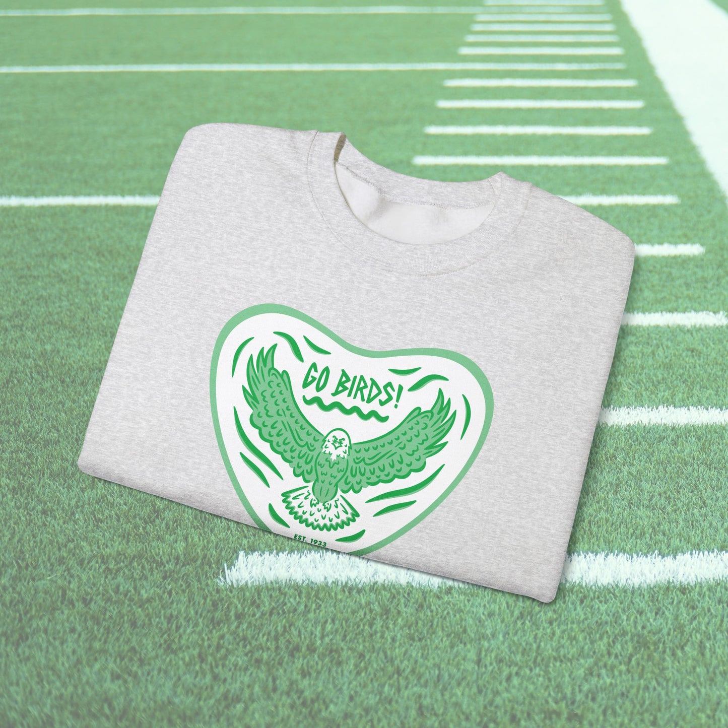 Go Birds Kelly Green Unisex Crewneck Sweatshirt