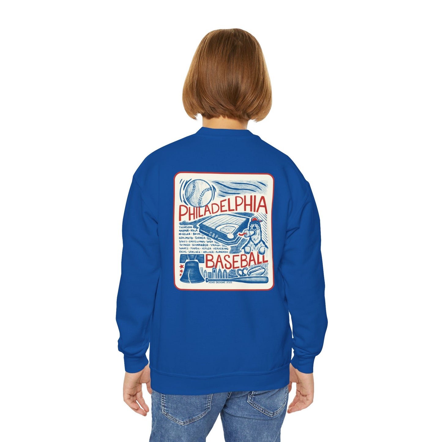Kids Philadelphia Phillies Baseball Crewneck Sweatshirt - For Young Fans