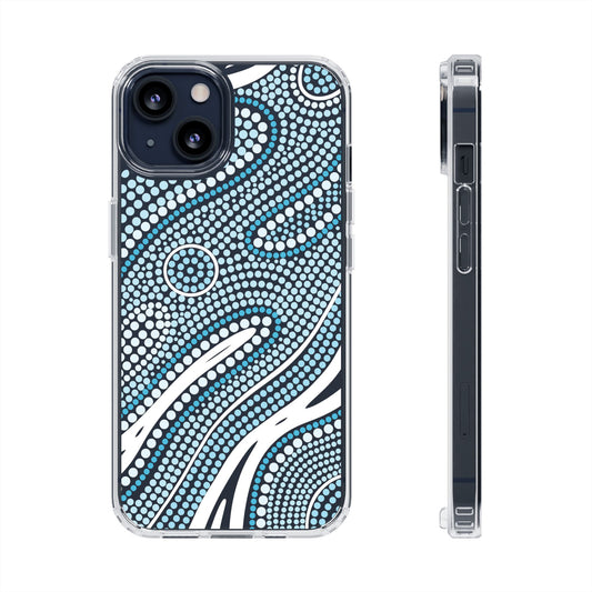 Clear Light Blue "Dream in Dots" Phone Case by Asho Designs