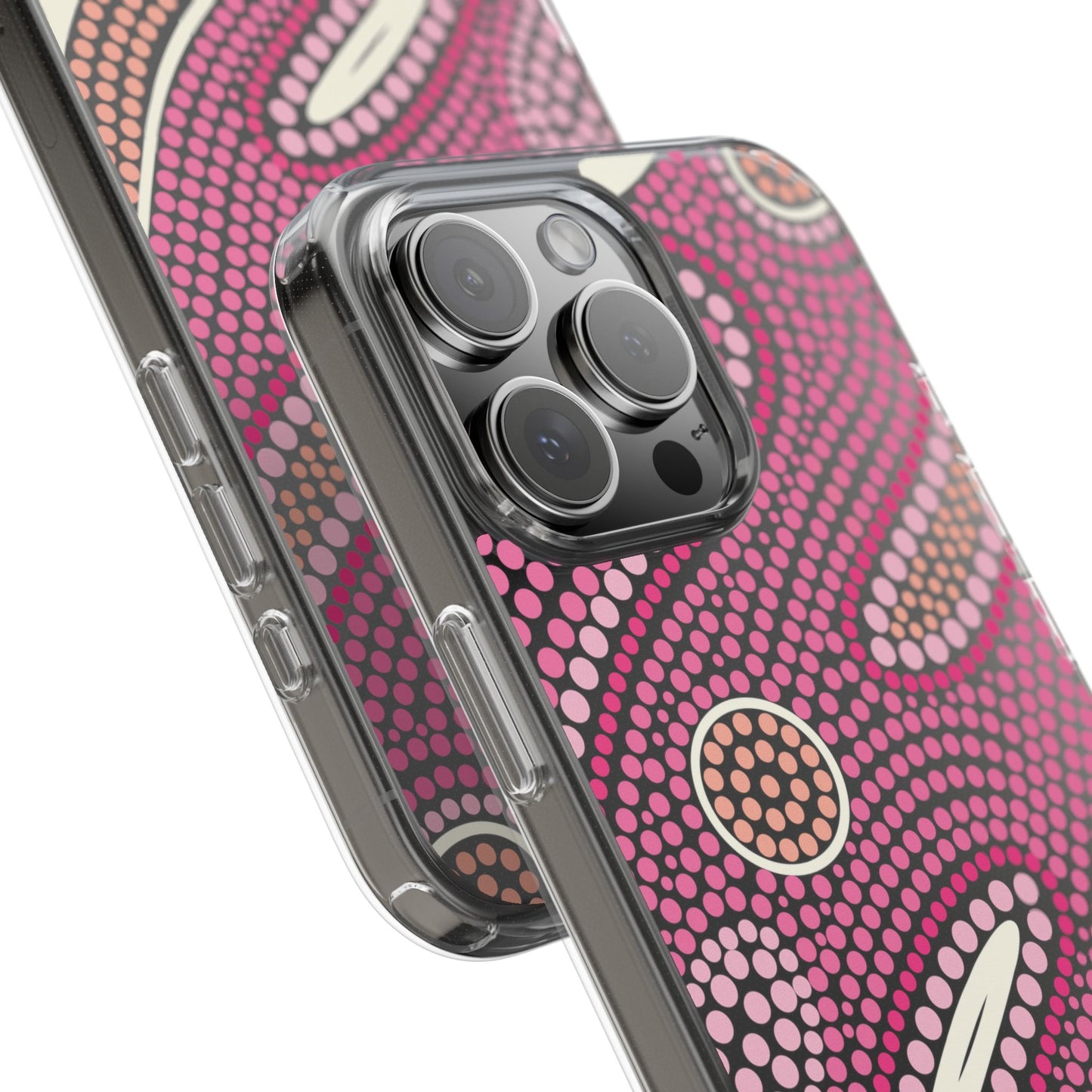 Clear Pink "Dream in Dots" Phone Case by Asho Designs
