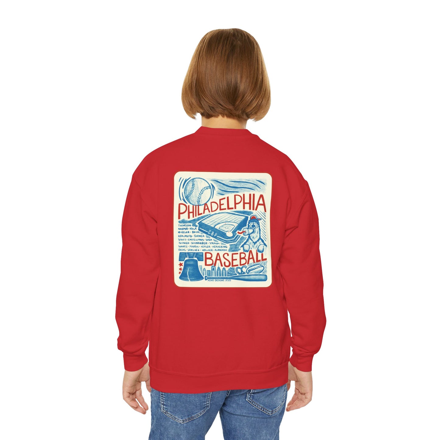 Kids Philadelphia Phillies Baseball Crewneck Sweatshirt - For Young Fans