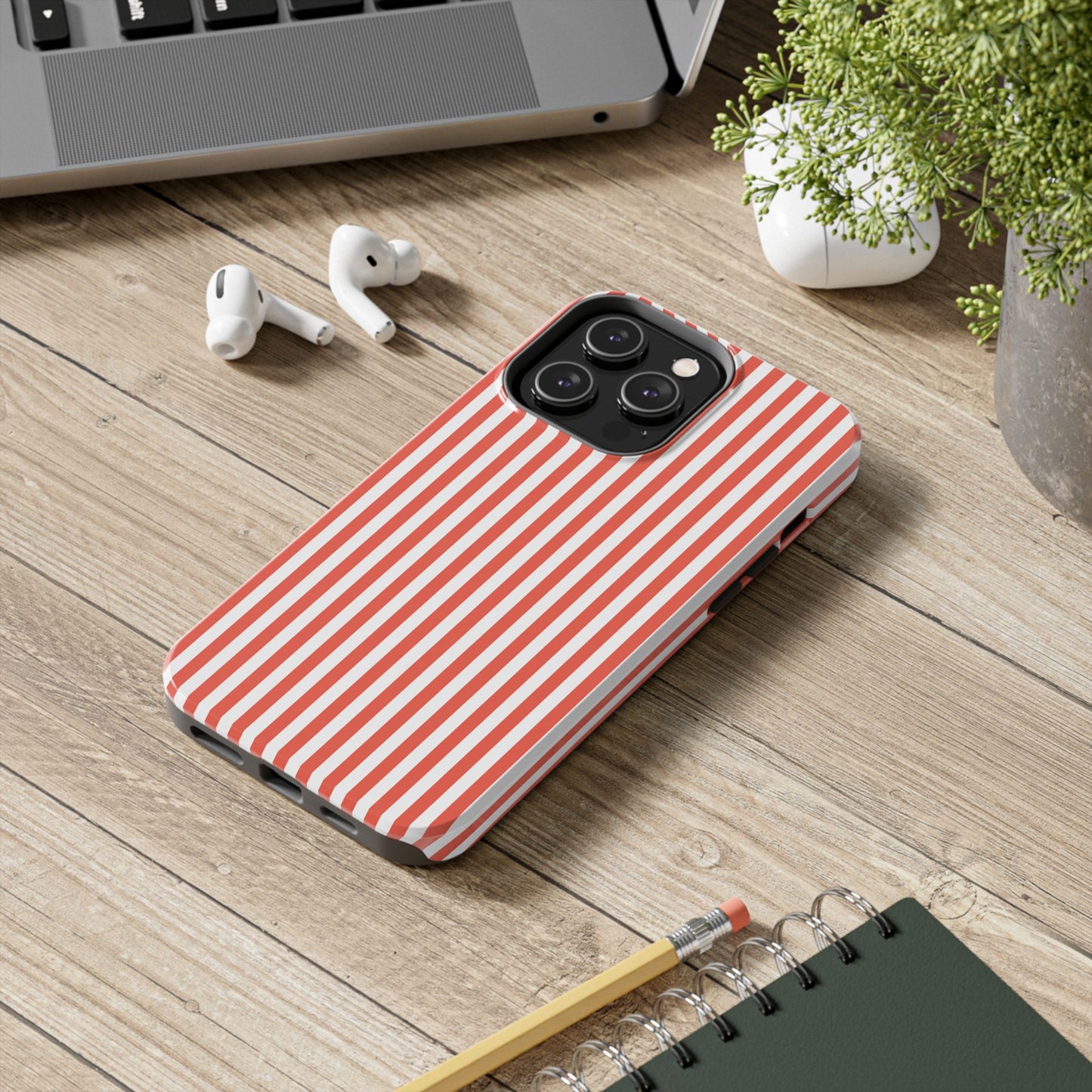 Red Stripes Phone Case - USA, Cute, Trendy, Durable, Hand-Designed Phone Cases