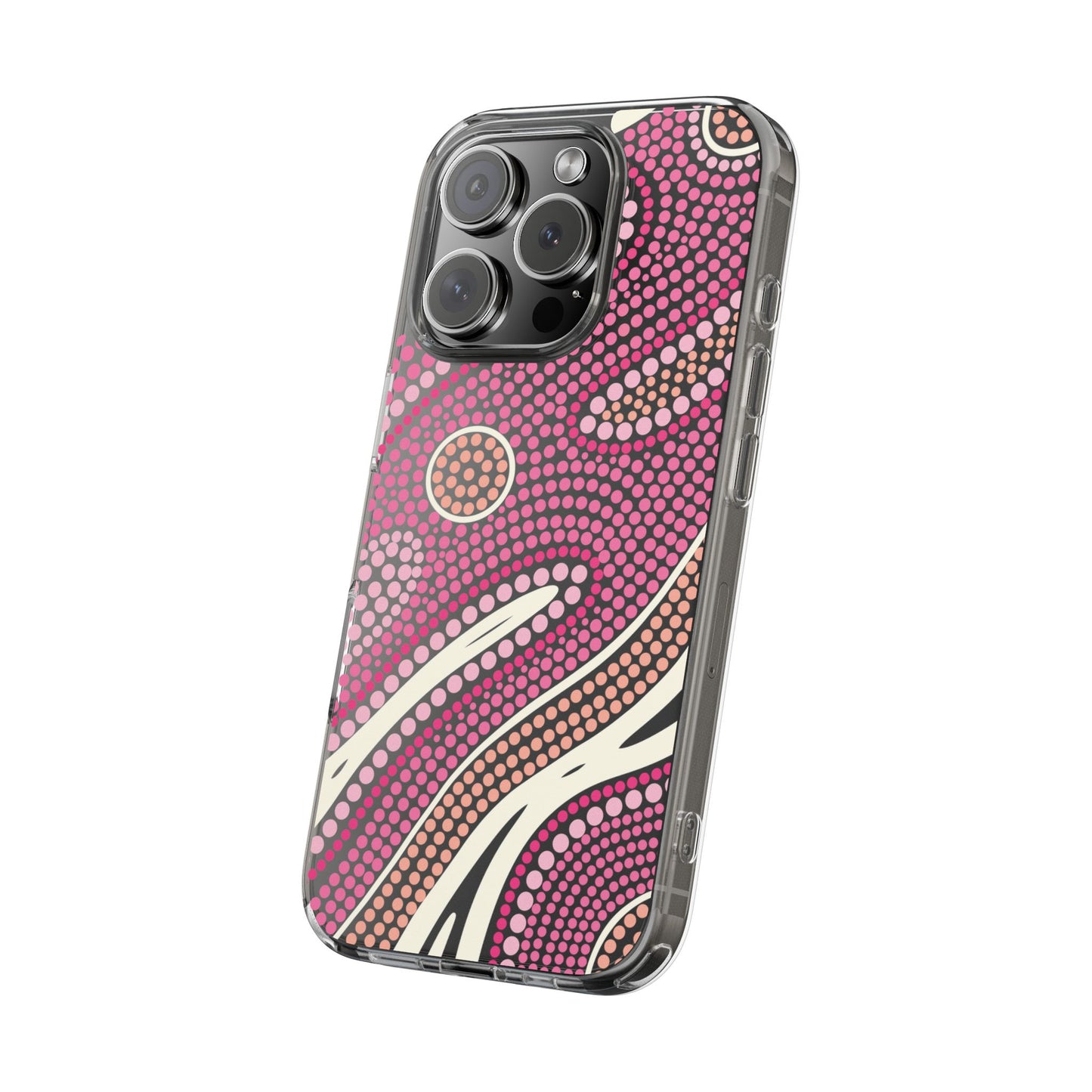 Clear Pink "Dream in Dots" Phone Case by Asho Designs
