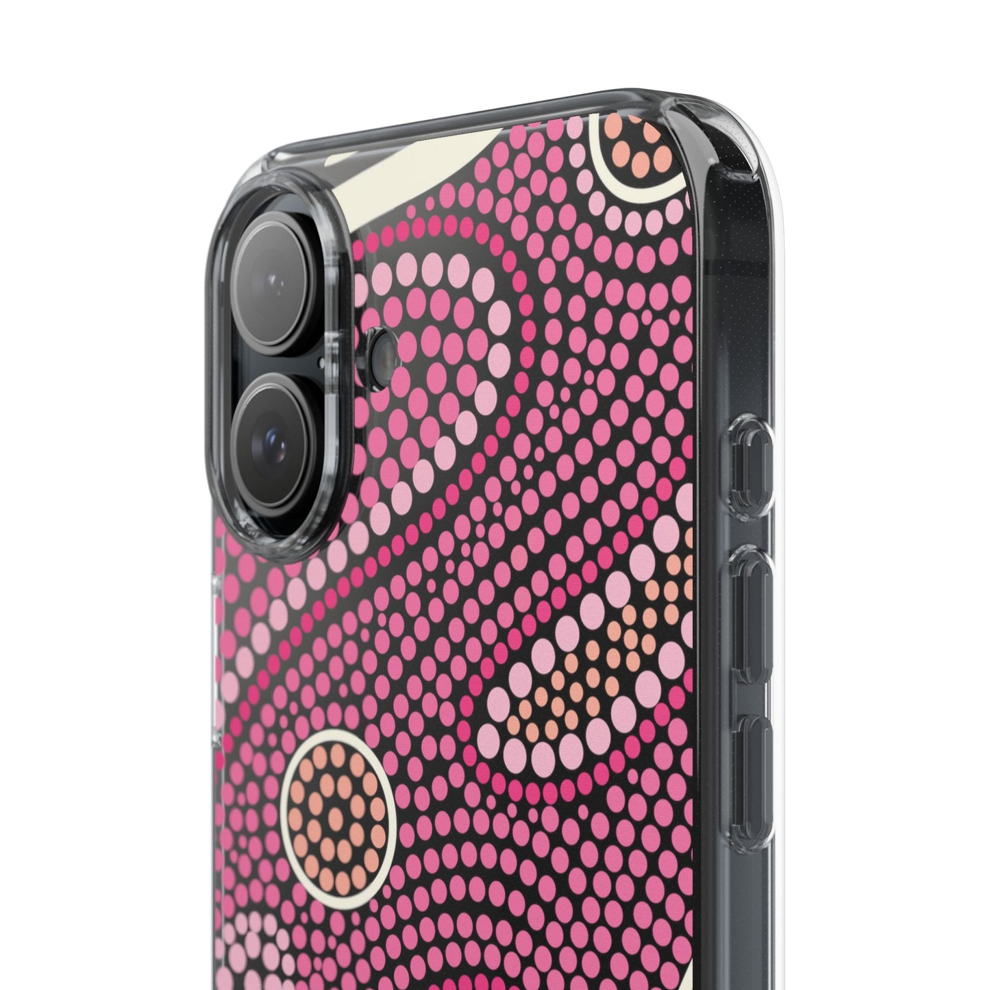 Clear Pink "Dream in Dots" Phone Case by Asho Designs