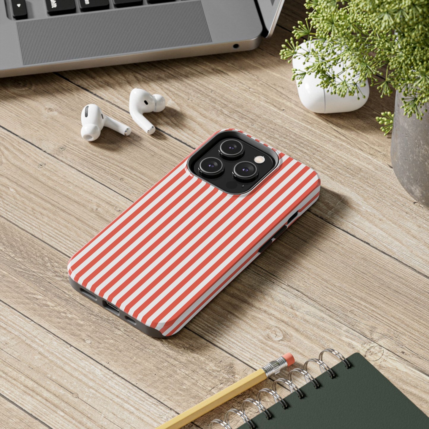 Red Stripes Phone Case - USA, Cute, Trendy, Durable, Hand-Designed Phone Cases