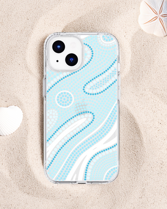 Clear Light Blue "Dream in Dots" Phone Case by Asho Designs