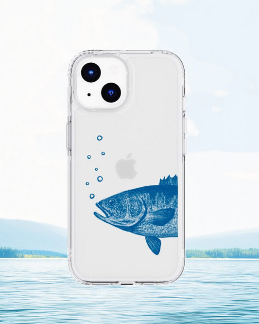 Clear Bass Fish Phone Case by Asho Designs