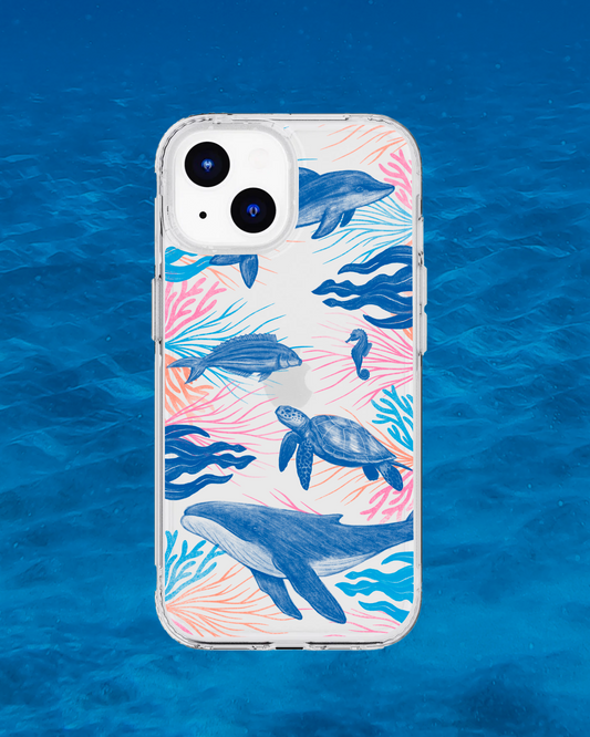 Clear Sea Creatures Phone Case by Asho Designs