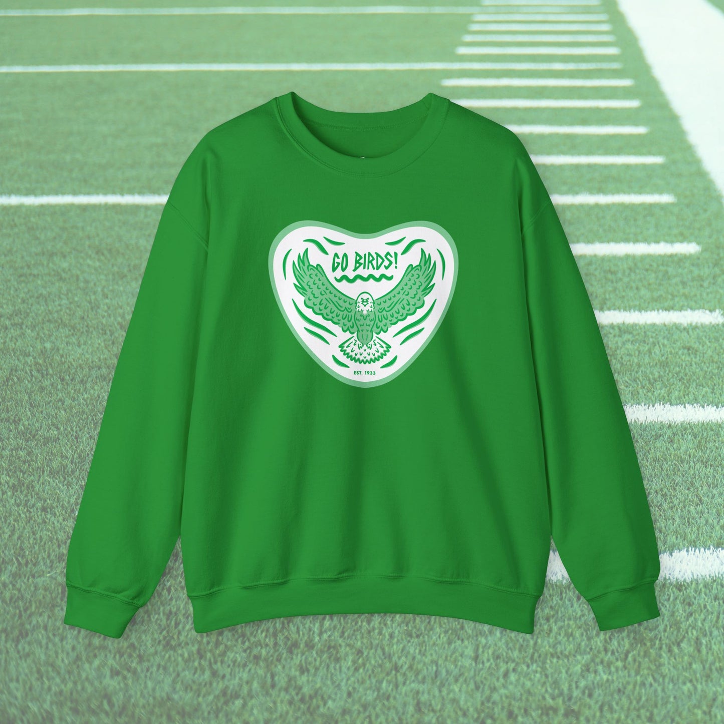 Go Birds Kelly Green Unisex Crewneck Sweatshirt