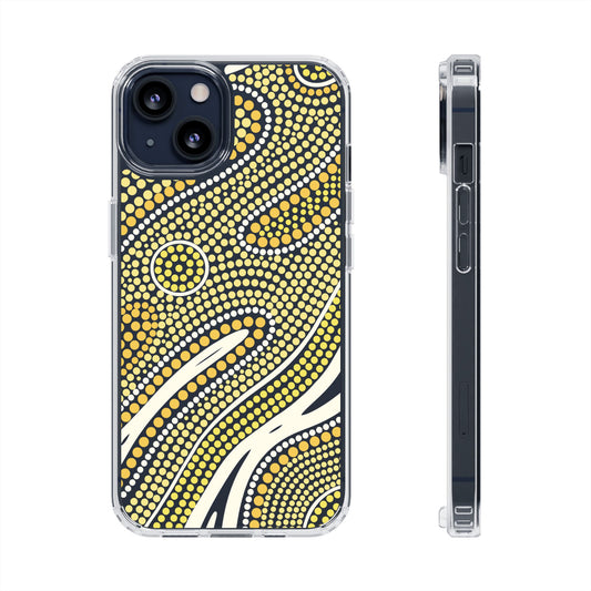 Clear Butter Yellow "Dream in Dots" Phone Case by Asho Designs
