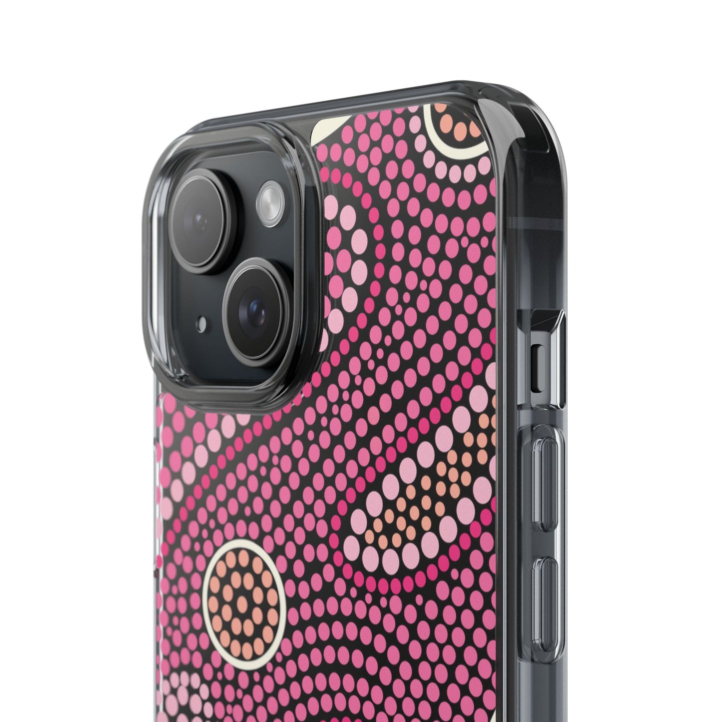 Clear Pink "Dream in Dots" Phone Case by Asho Designs
