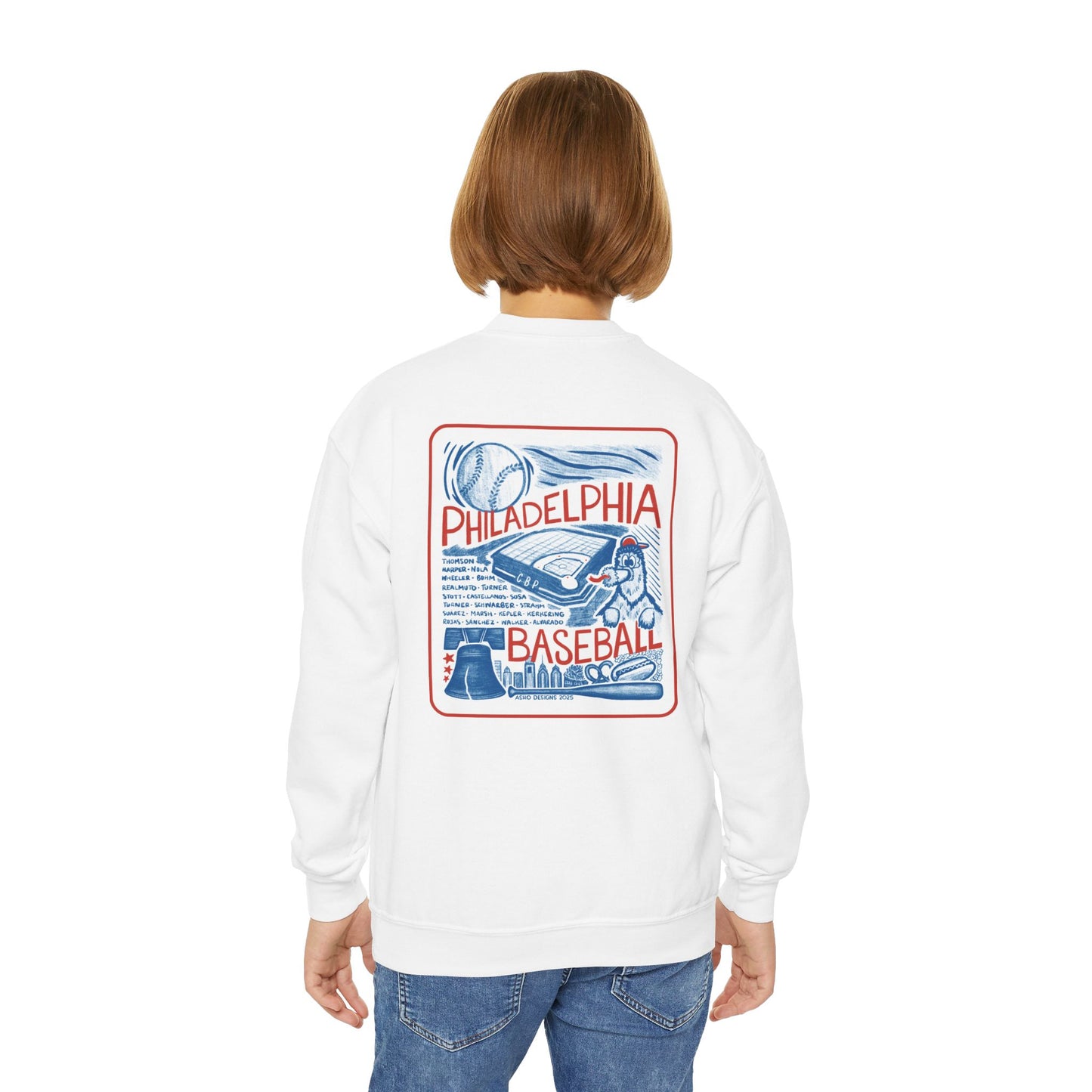 Kids Philadelphia Phillies Baseball Crewneck Sweatshirt - For Young Fans