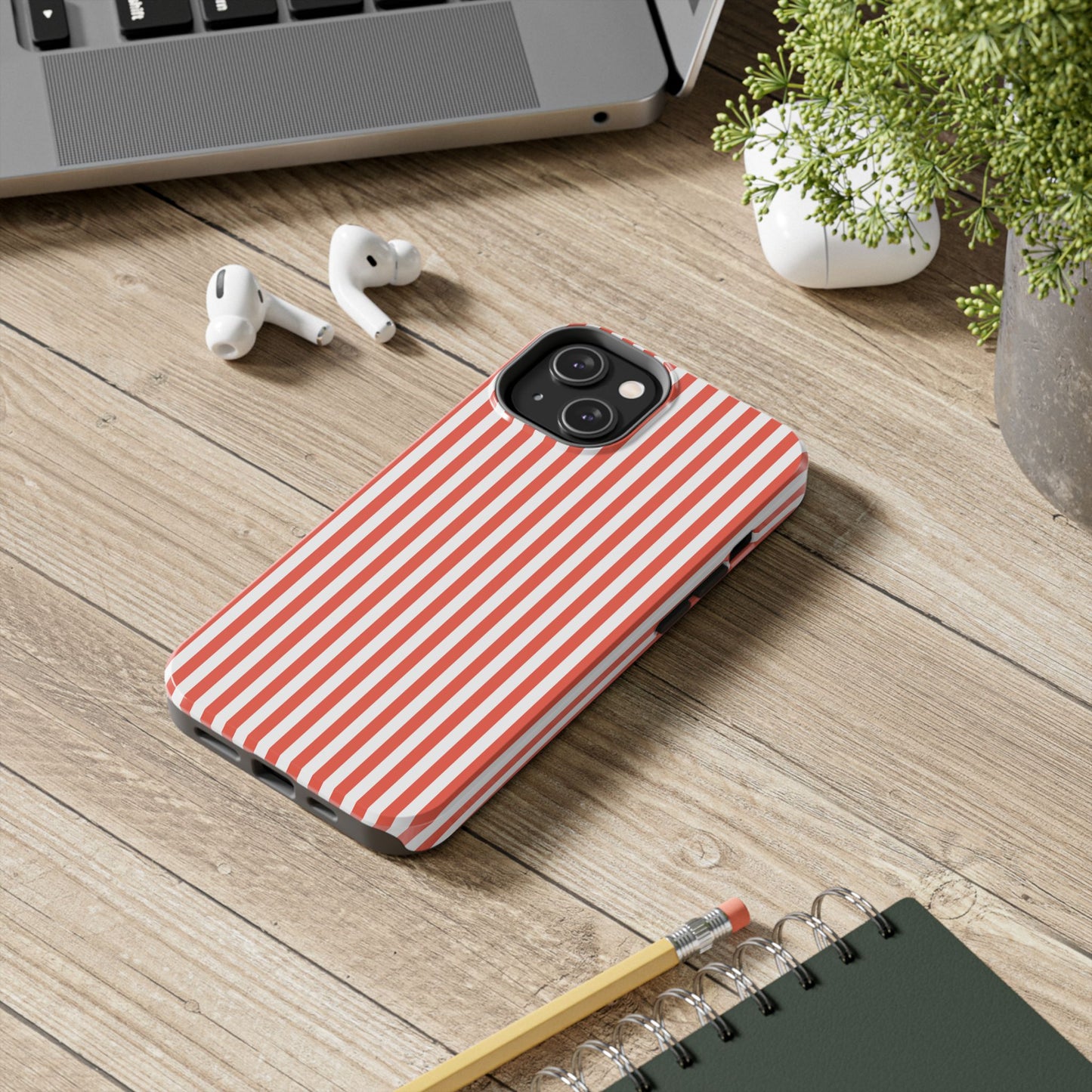 Red Stripes Phone Case - USA, Cute, Trendy, Durable, Hand-Designed Phone Cases