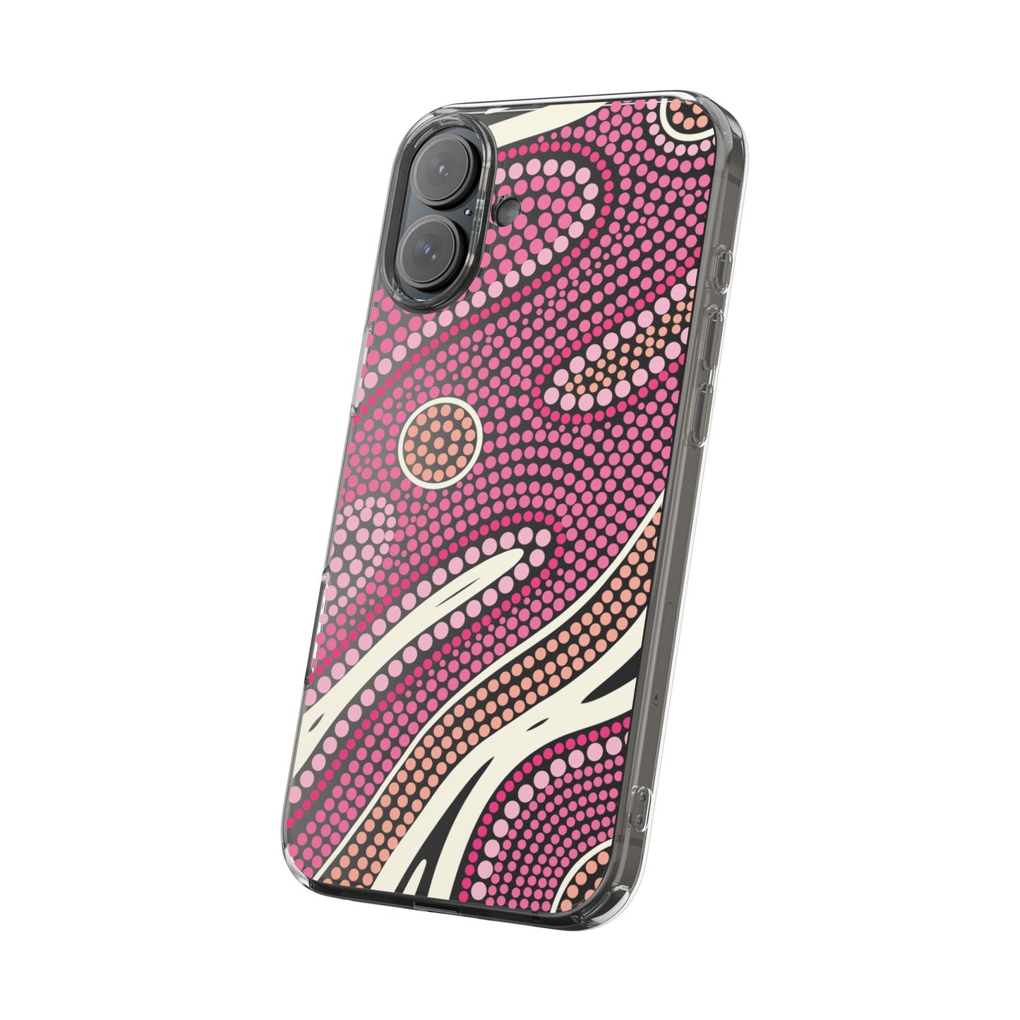 Clear Pink "Dream in Dots" Phone Case by Asho Designs