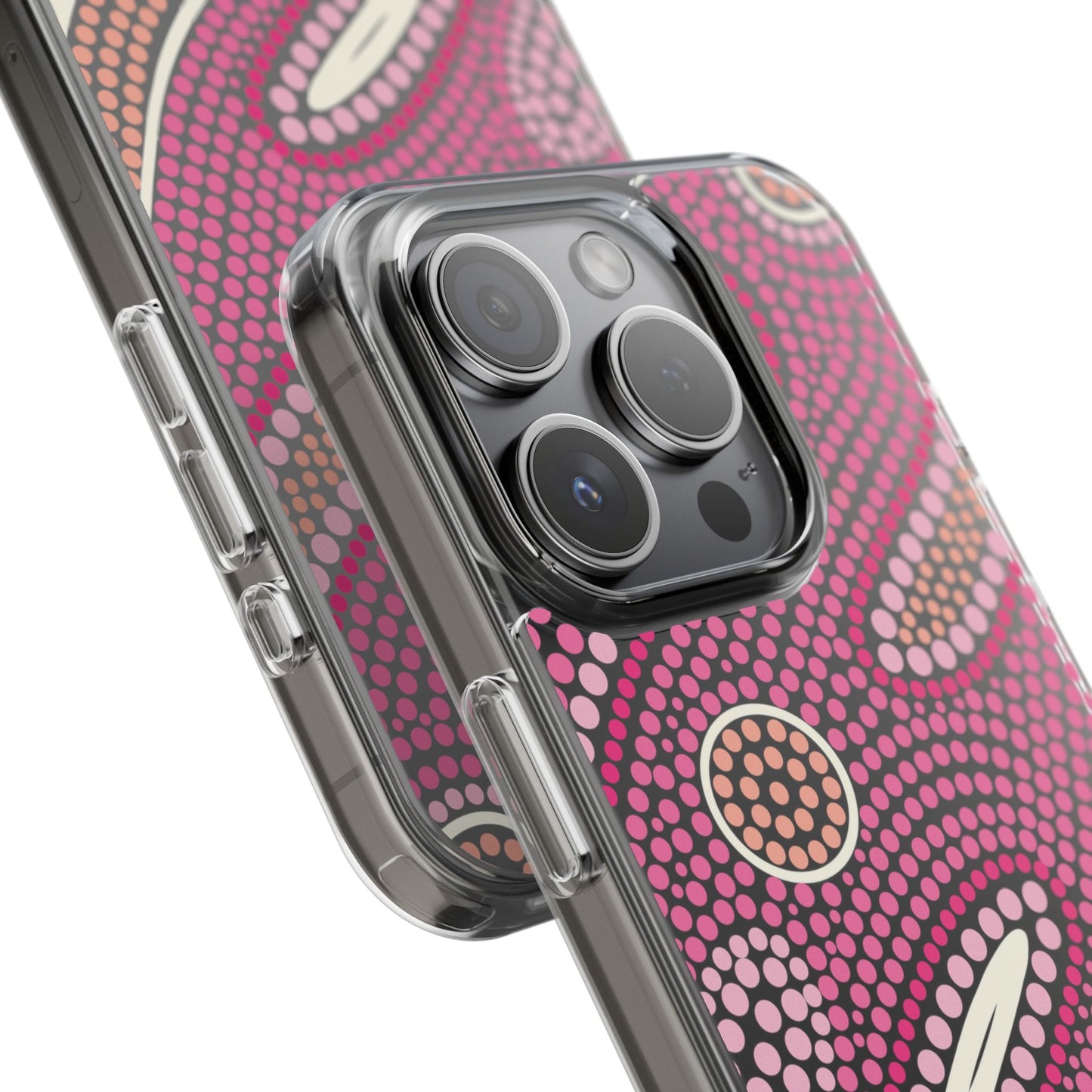 Clear Pink "Dream in Dots" Phone Case by Asho Designs