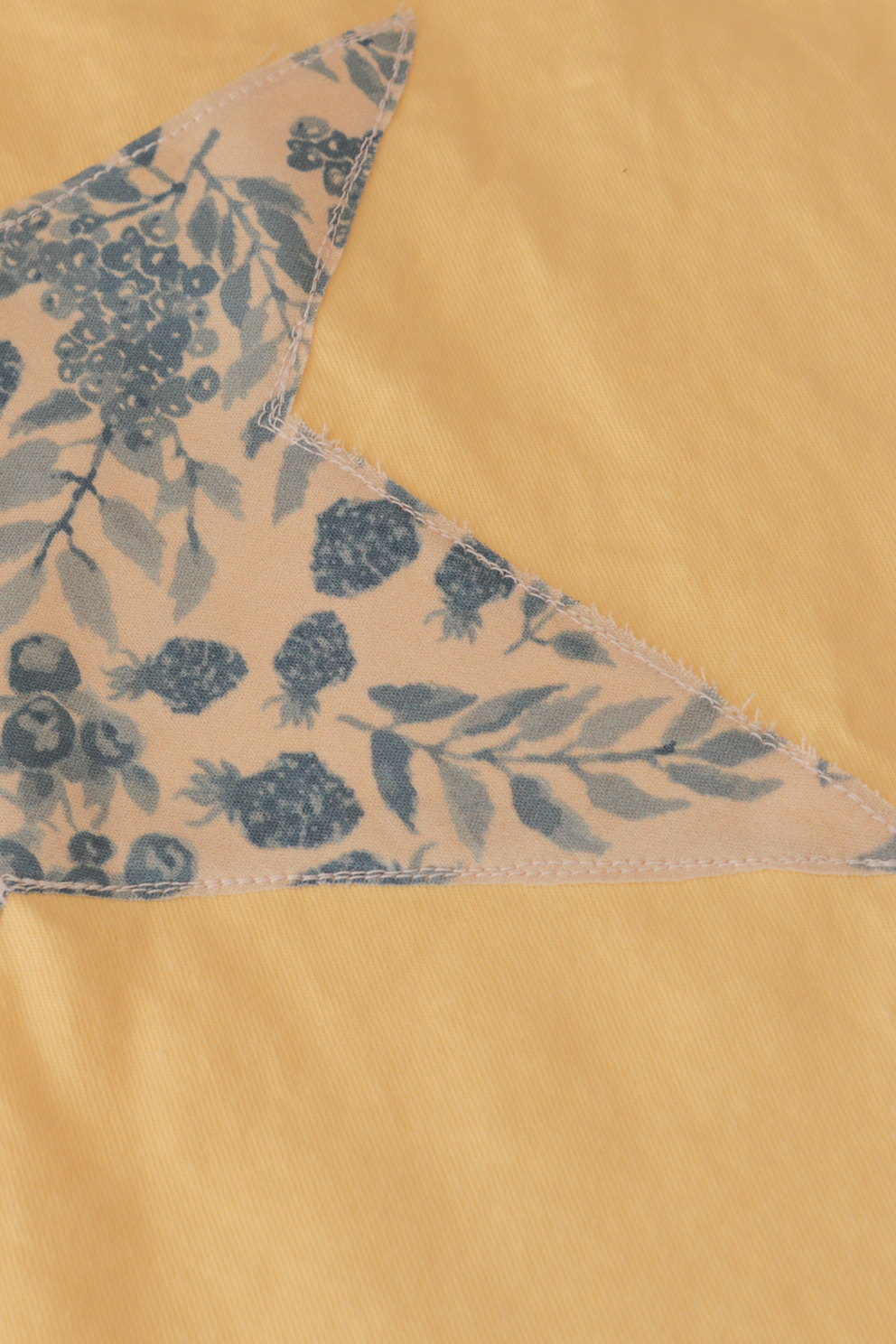 Yellow Star T-Shirt with Berry Pattern