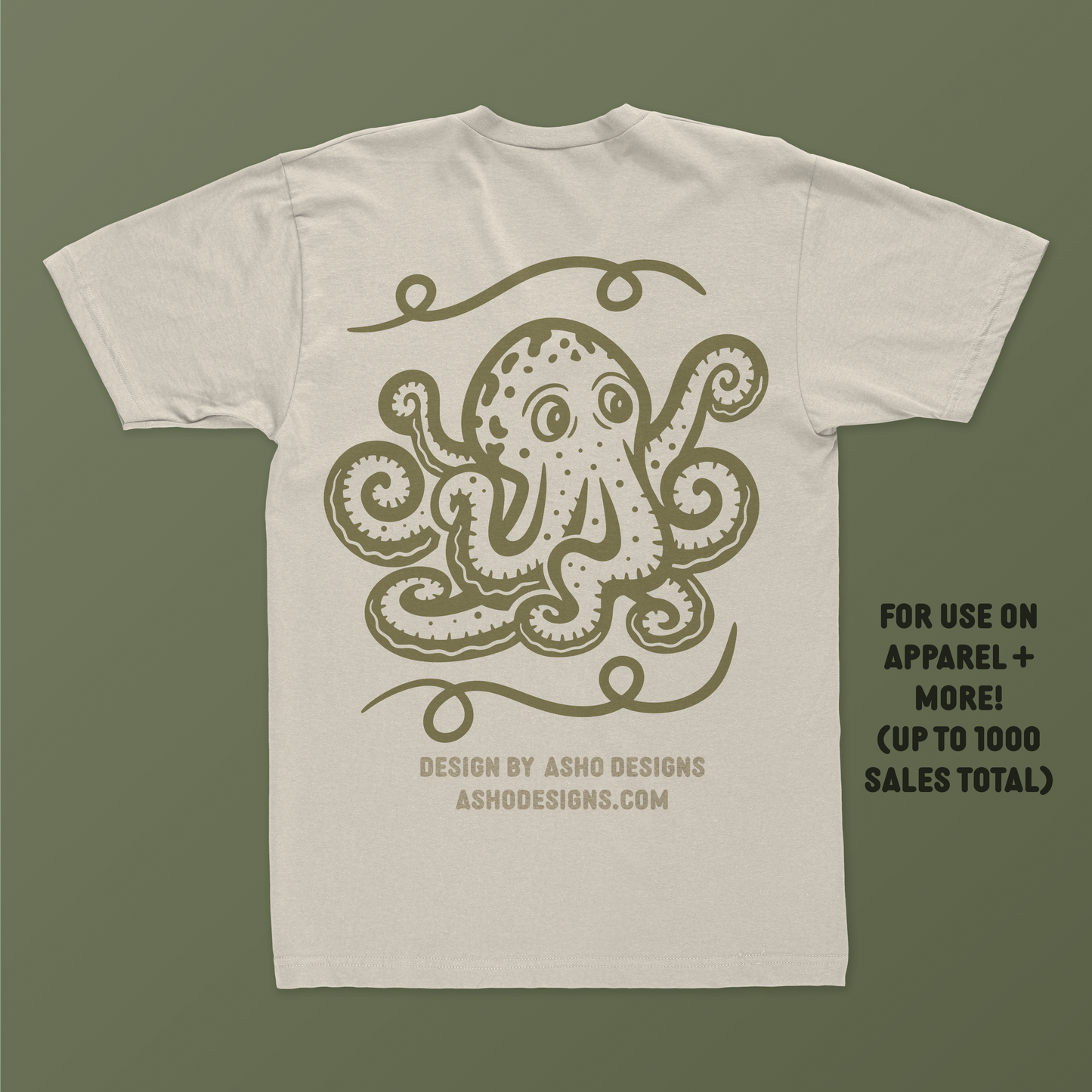 Cartoon Octopus Pre-Made T-Shirt Design
