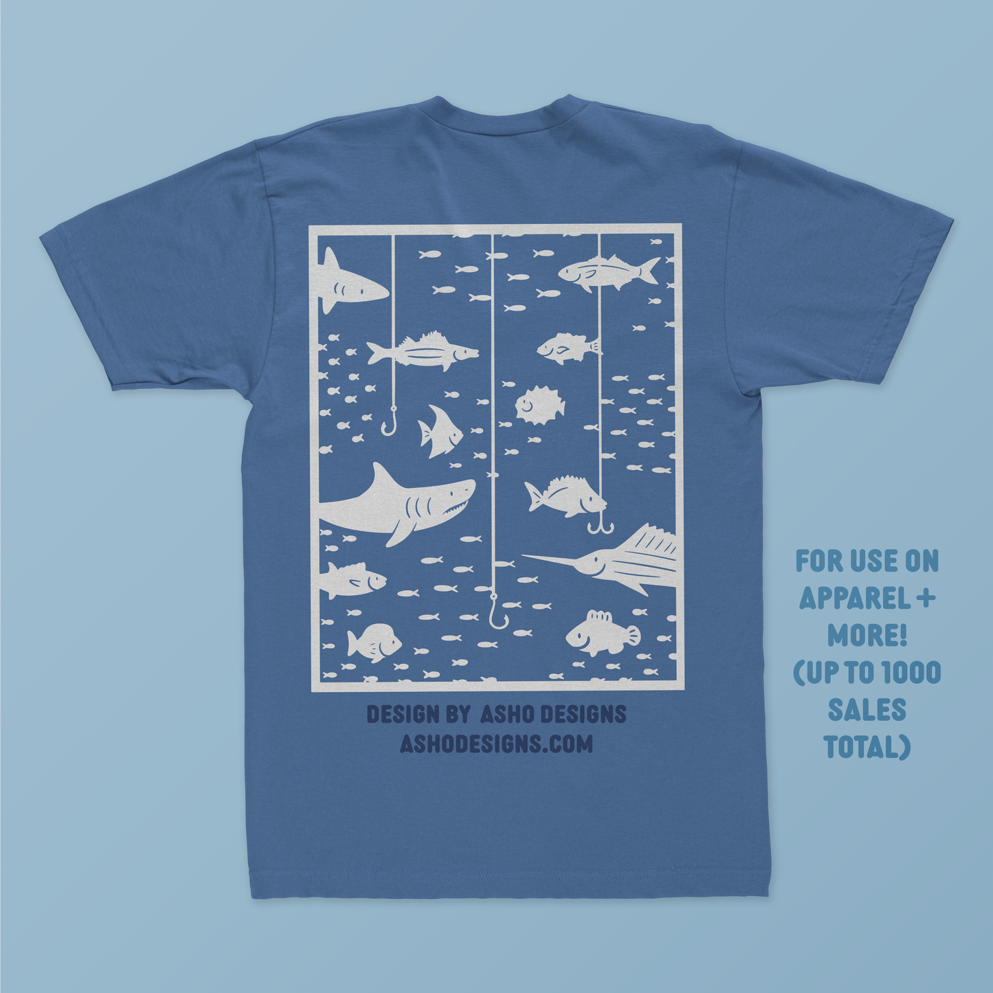 Fish and Sharks Pre-Made T-Shirt Design
