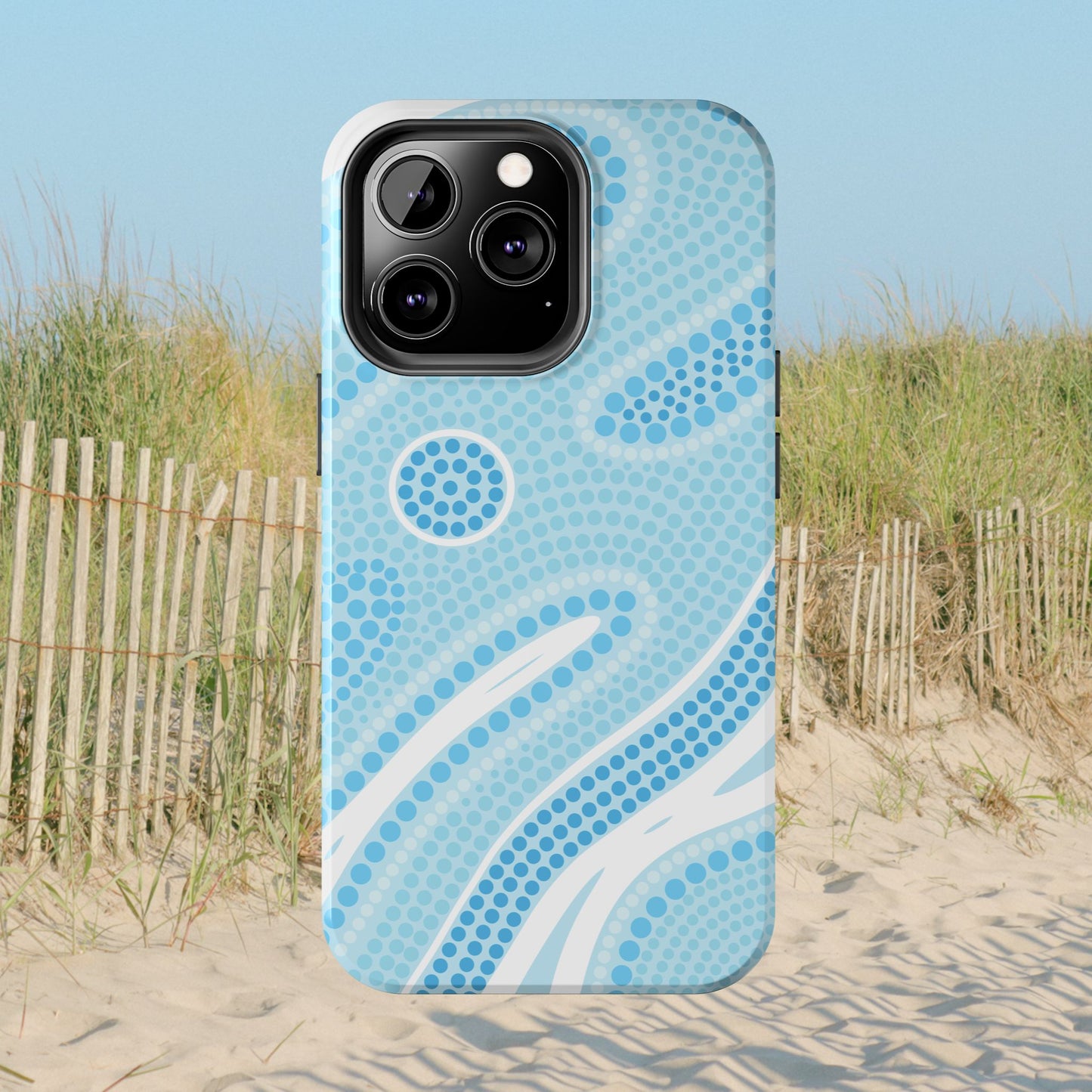 Light Blue "Dream in Dots" Phone Case - Cute, Trendy, Durable, Hand-Designed Phone Cases