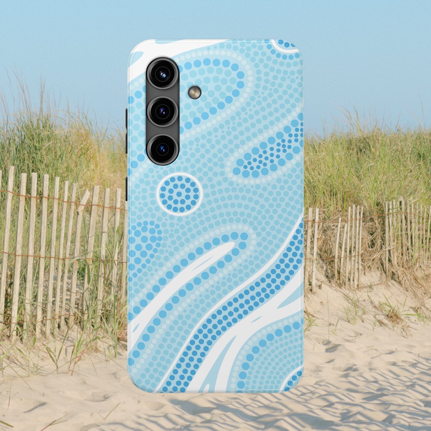 Light Blue "Dream in Dots" Phone Case - Cute, Trendy, Durable, Hand-Designed Phone Cases