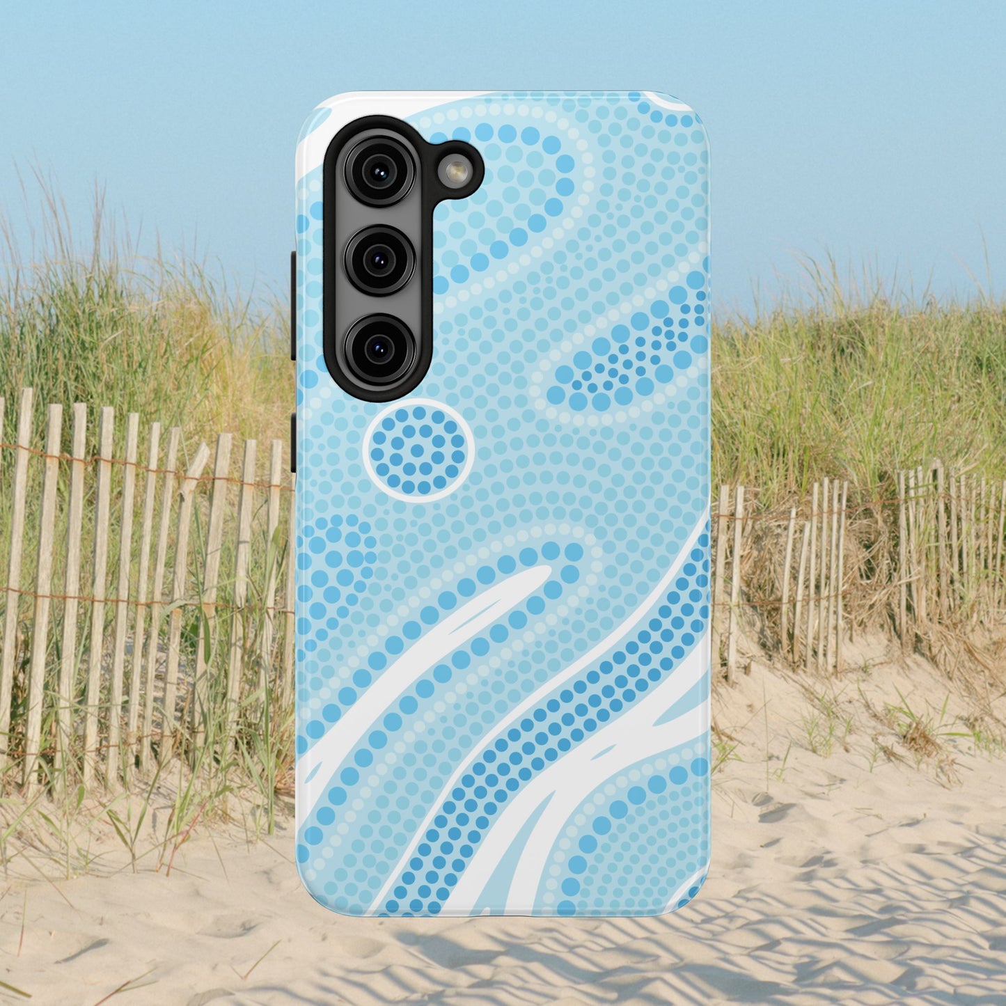 Light Blue "Dream in Dots" Phone Case - Cute, Trendy, Durable, Hand-Designed Phone Cases