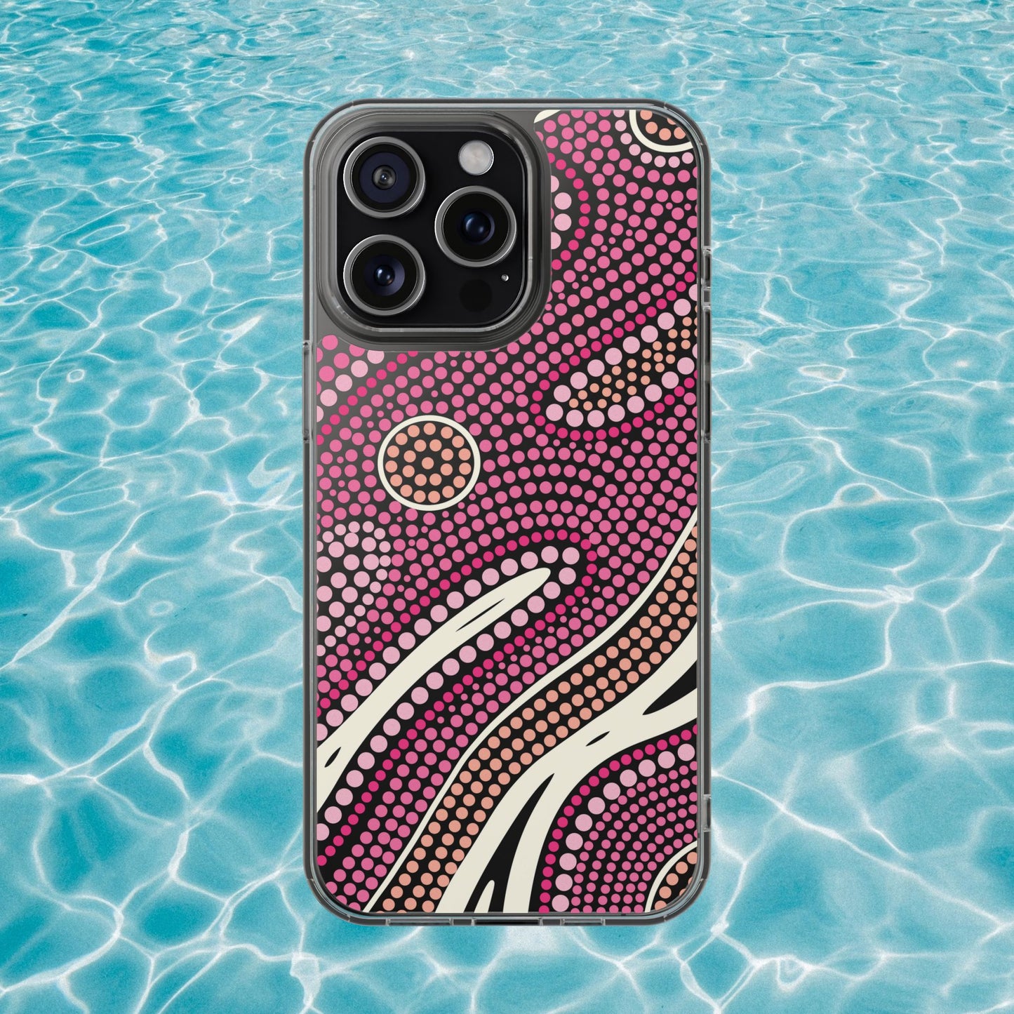 Clear Pink "Dream in Dots" Phone Case by Asho Designs