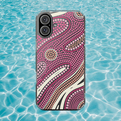 Clear Pink "Dream in Dots" Phone Case by Asho Designs