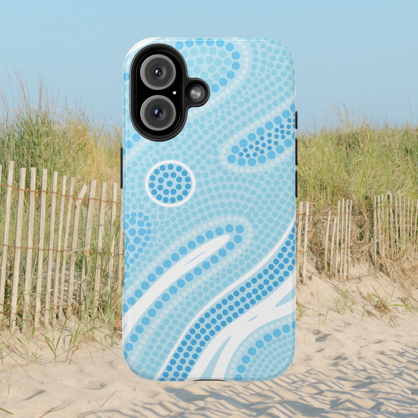 Light Blue "Dream in Dots" Phone Case - Cute, Trendy, Durable, Hand-Designed Phone Cases