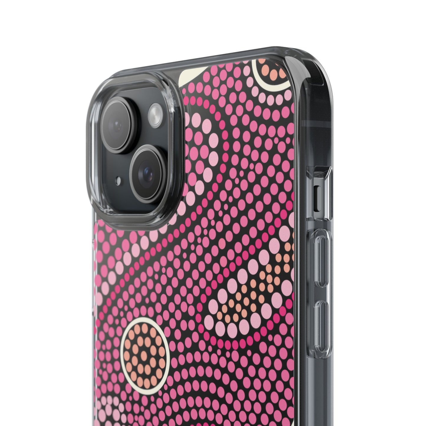 Clear Pink "Dream in Dots" Phone Case by Asho Designs
