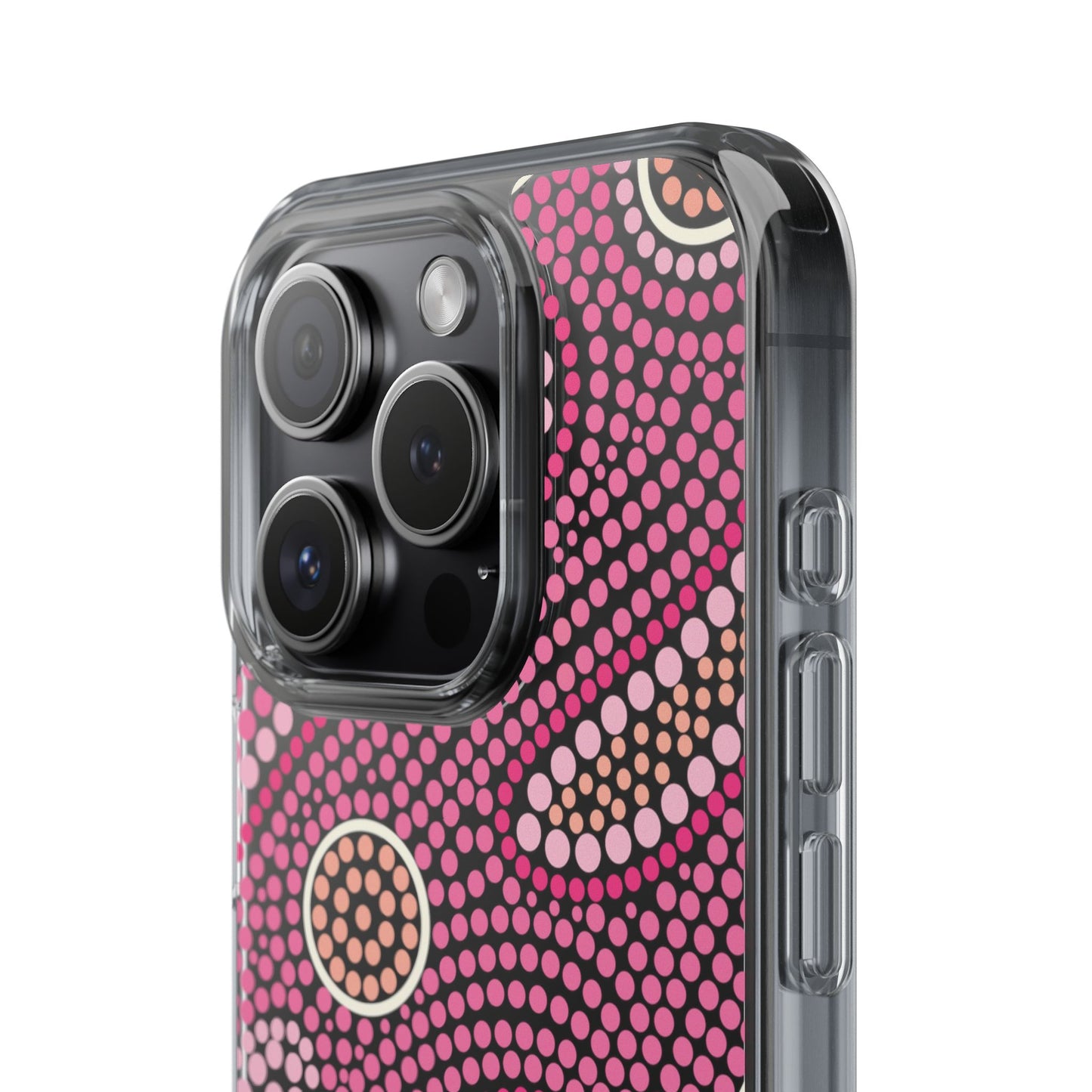 Clear Pink "Dream in Dots" Phone Case by Asho Designs