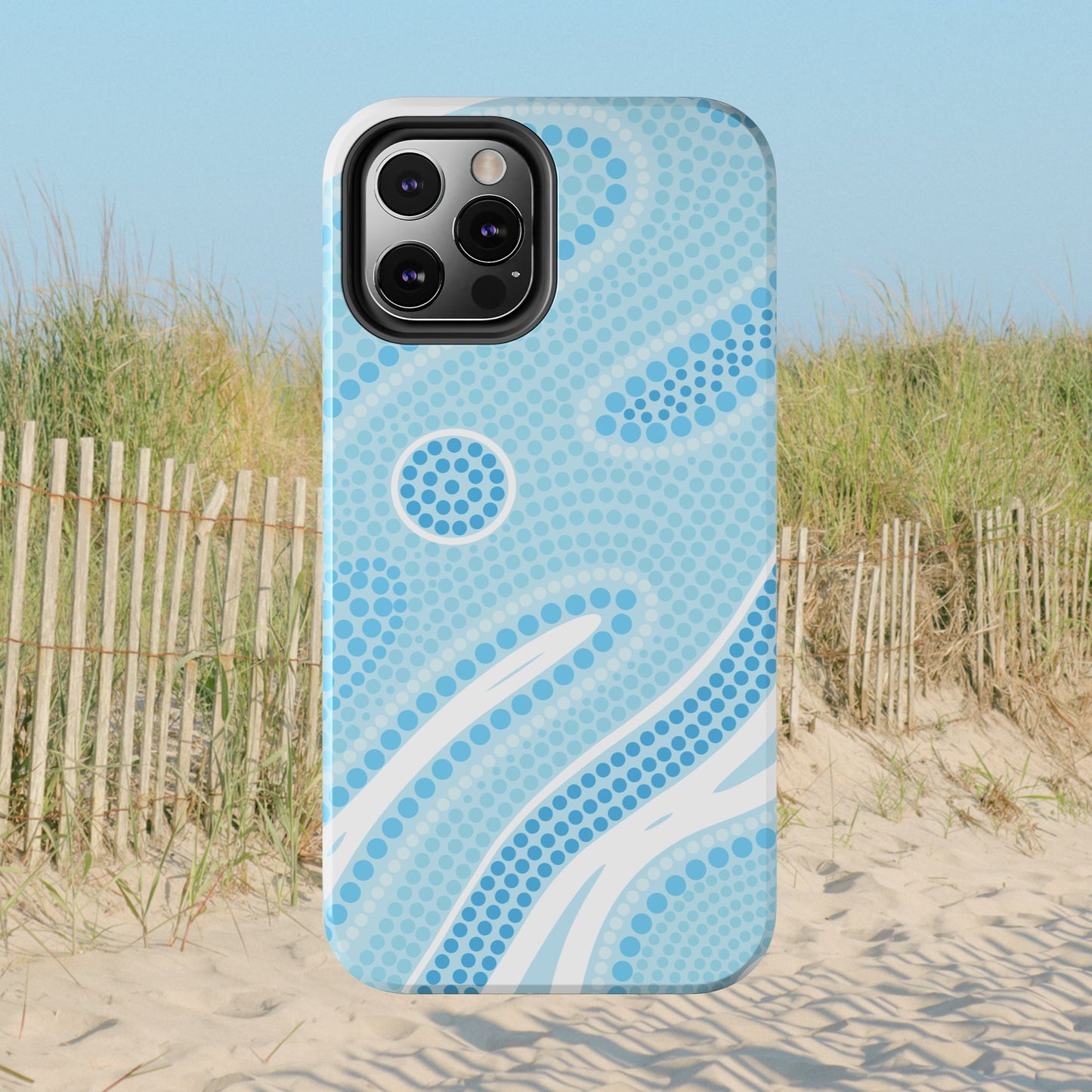 Light Blue "Dream in Dots" Phone Case - Cute, Trendy, Durable, Hand-Designed Phone Cases
