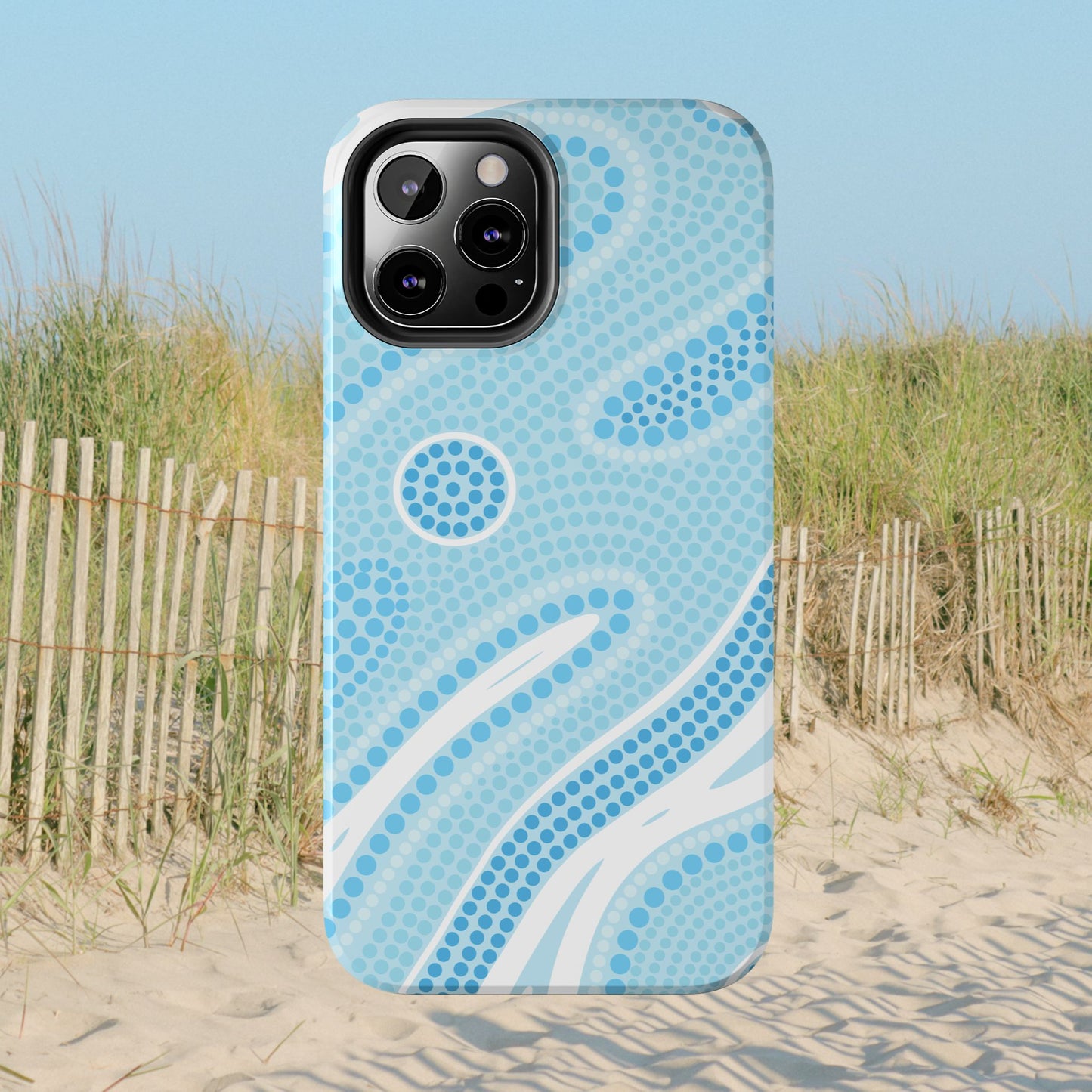 Light Blue "Dream in Dots" Phone Case - Cute, Trendy, Durable, Hand-Designed Phone Cases