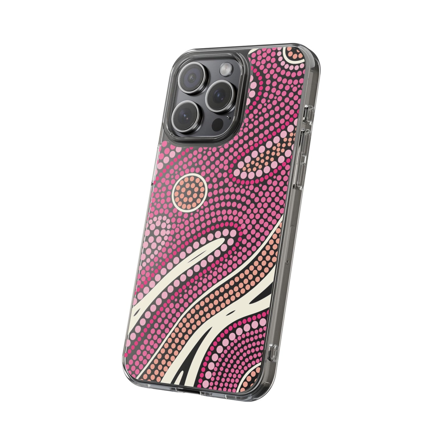 Clear Pink "Dream in Dots" Phone Case by Asho Designs