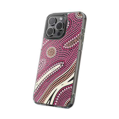 Clear Pink "Dream in Dots" Phone Case by Asho Designs