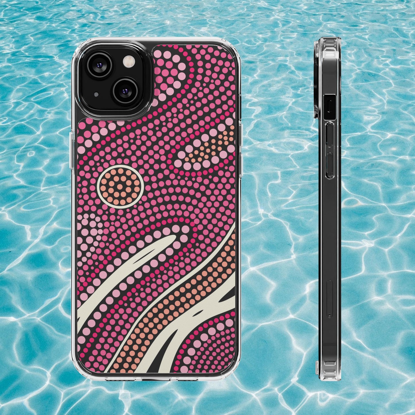 Clear Pink "Dream in Dots" Phone Case by Asho Designs