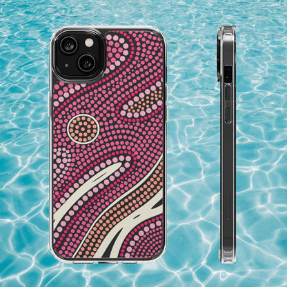 Clear Pink "Dream in Dots" Phone Case by Asho Designs