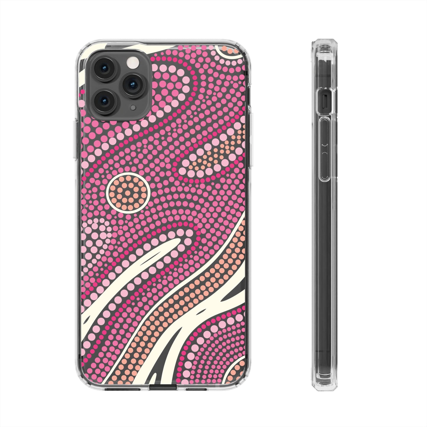Clear Pink "Dream in Dots" Phone Case by Asho Designs