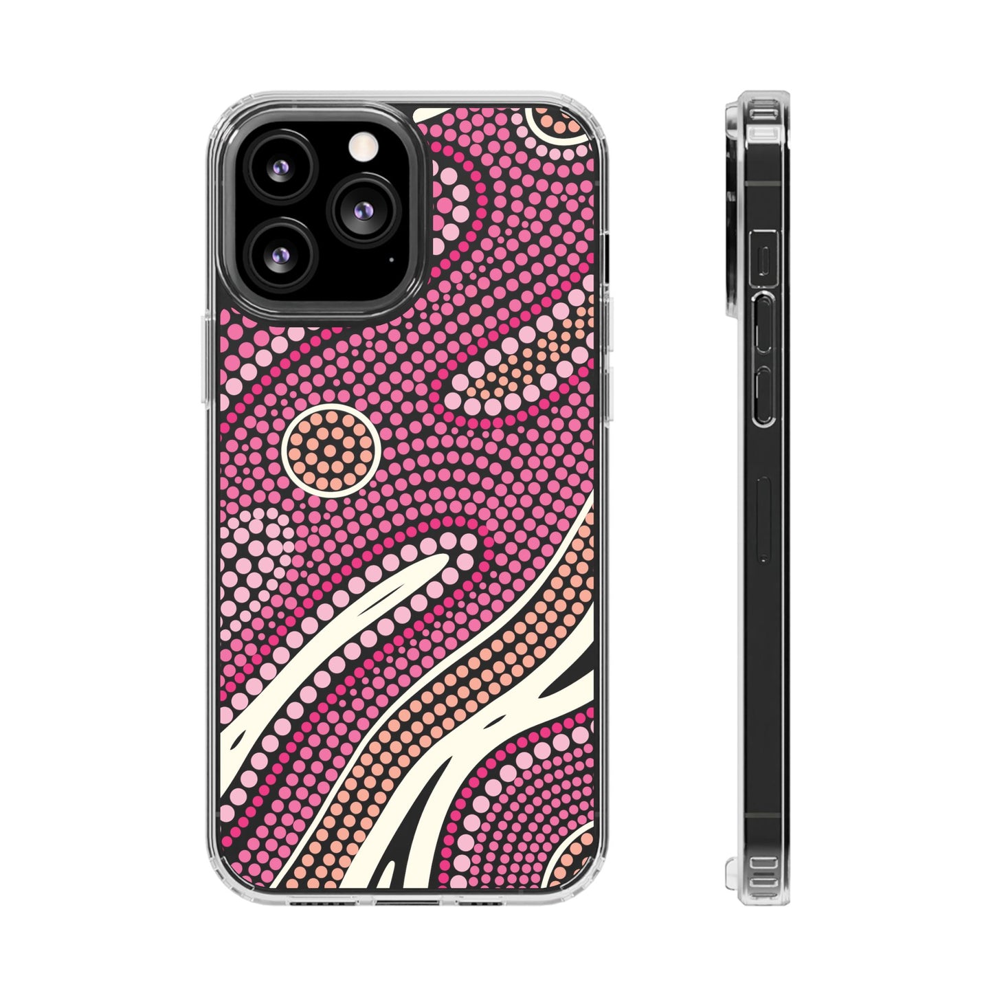 Clear Pink "Dream in Dots" Phone Case by Asho Designs