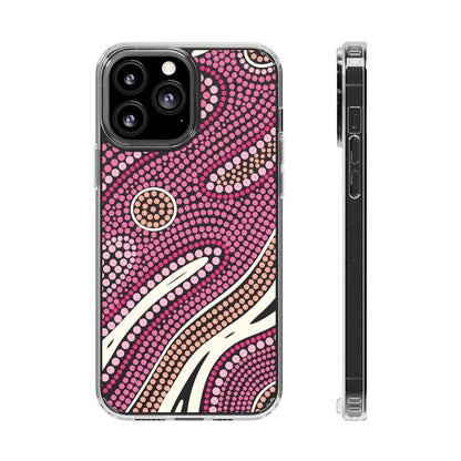 Clear Pink "Dream in Dots" Phone Case by Asho Designs