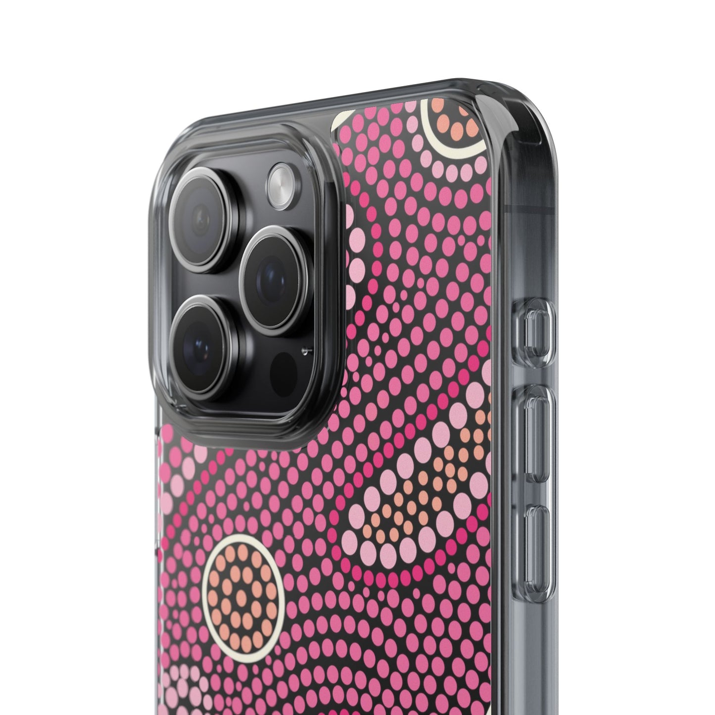 Clear Pink "Dream in Dots" Phone Case by Asho Designs
