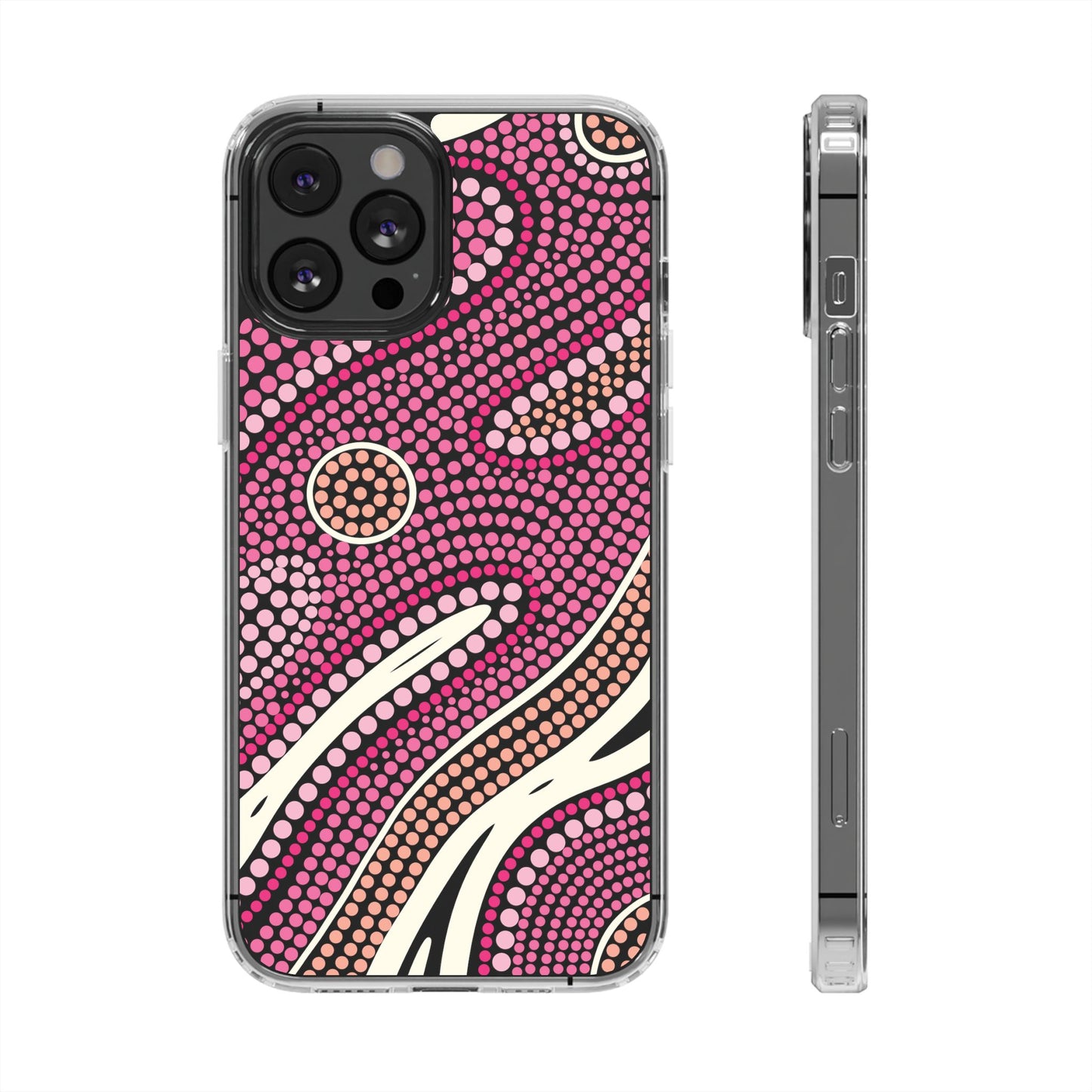 Clear Pink "Dream in Dots" Phone Case by Asho Designs