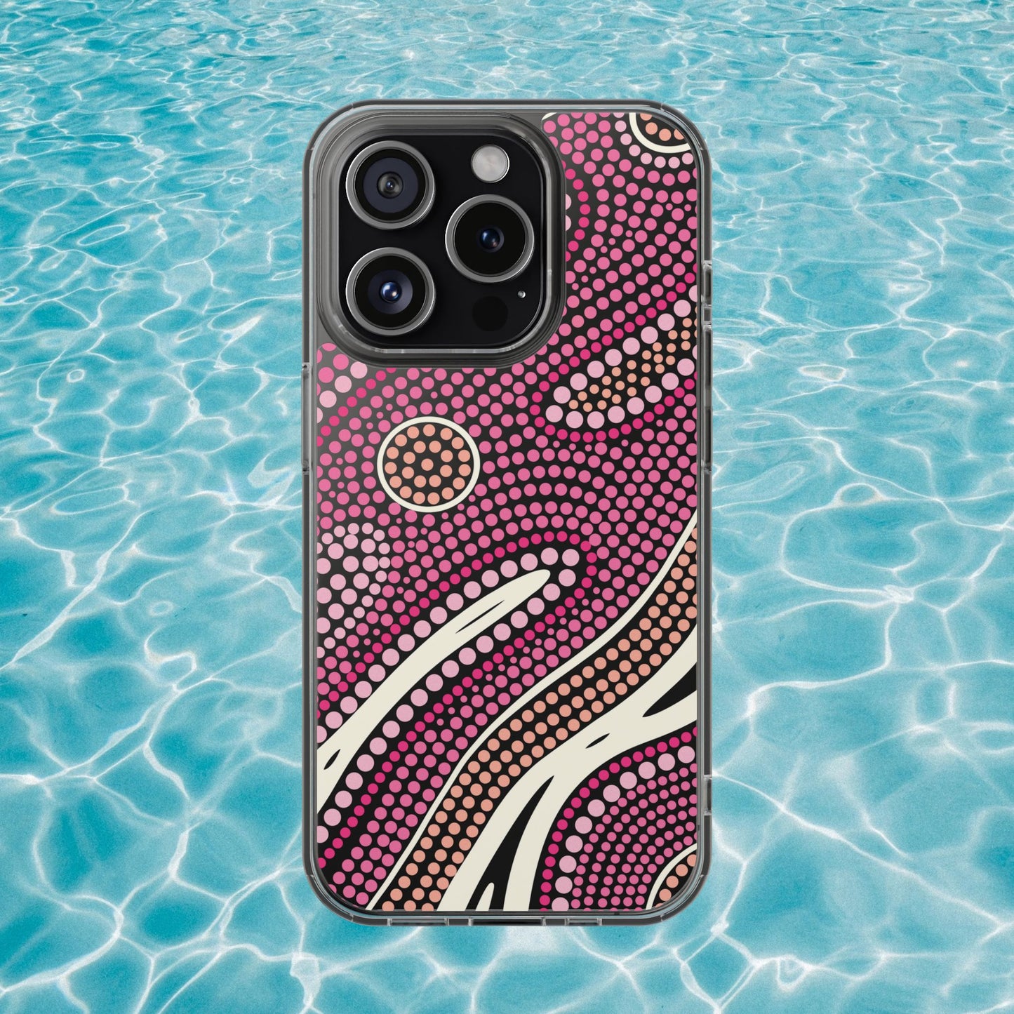 Clear Pink "Dream in Dots" Phone Case by Asho Designs