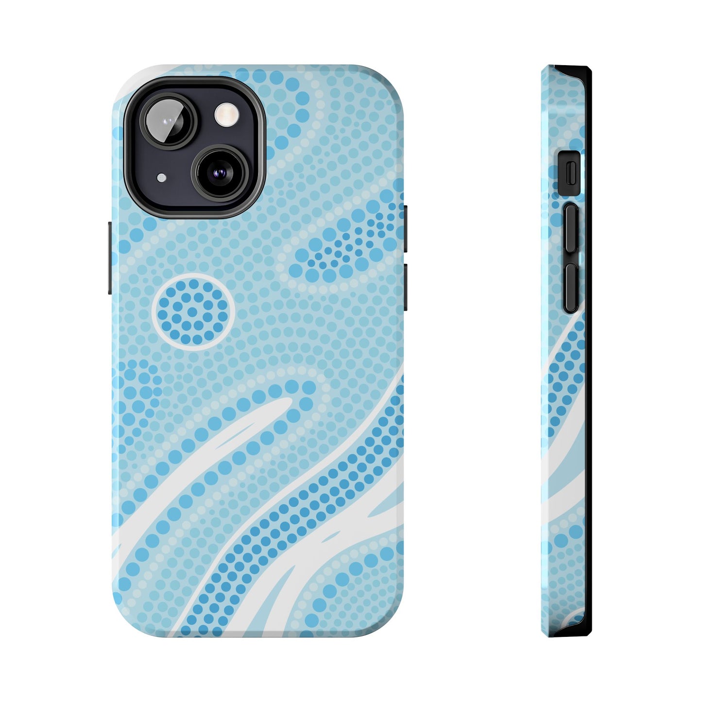 Light Blue "Dream in Dots" Phone Case - Cute, Trendy, Durable, Hand-Designed Phone Cases