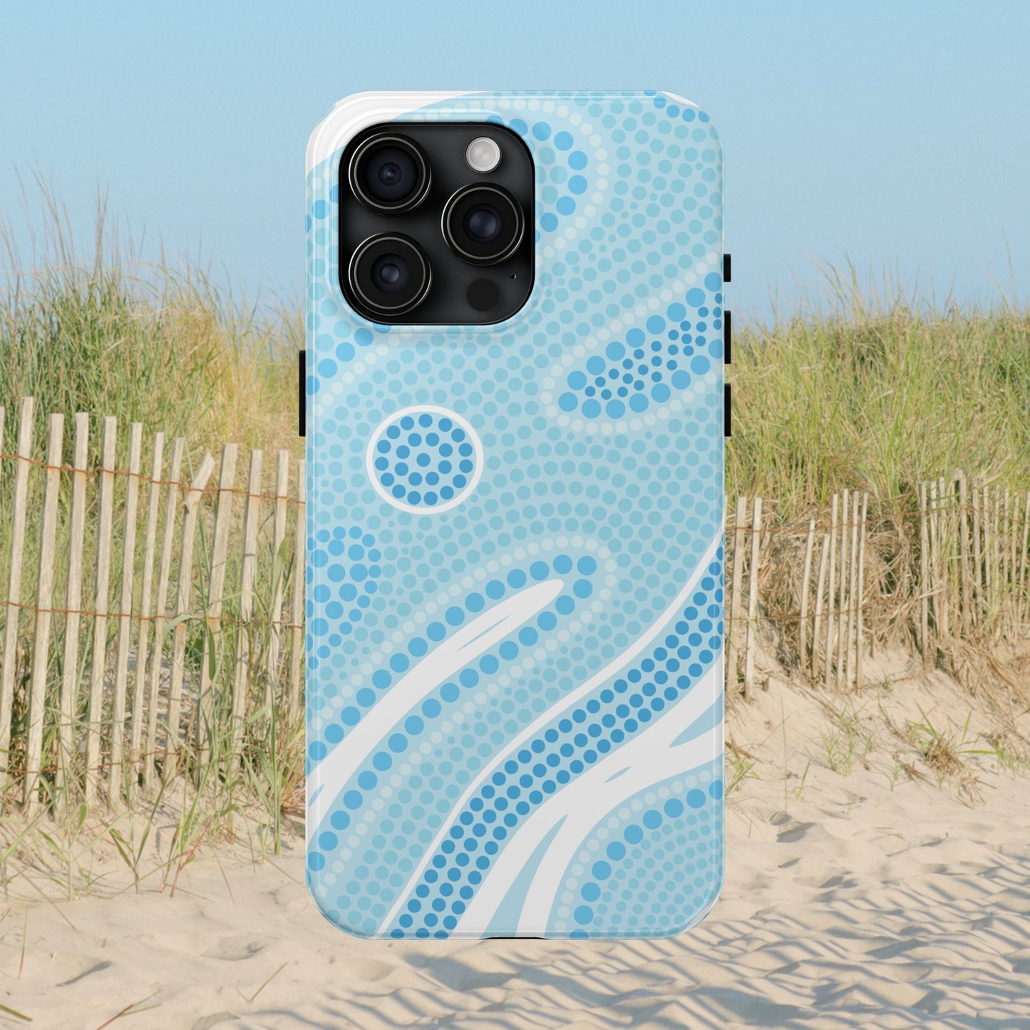 Light Blue "Dream in Dots" Phone Case - Cute, Trendy, Durable, Hand-Designed Phone Cases