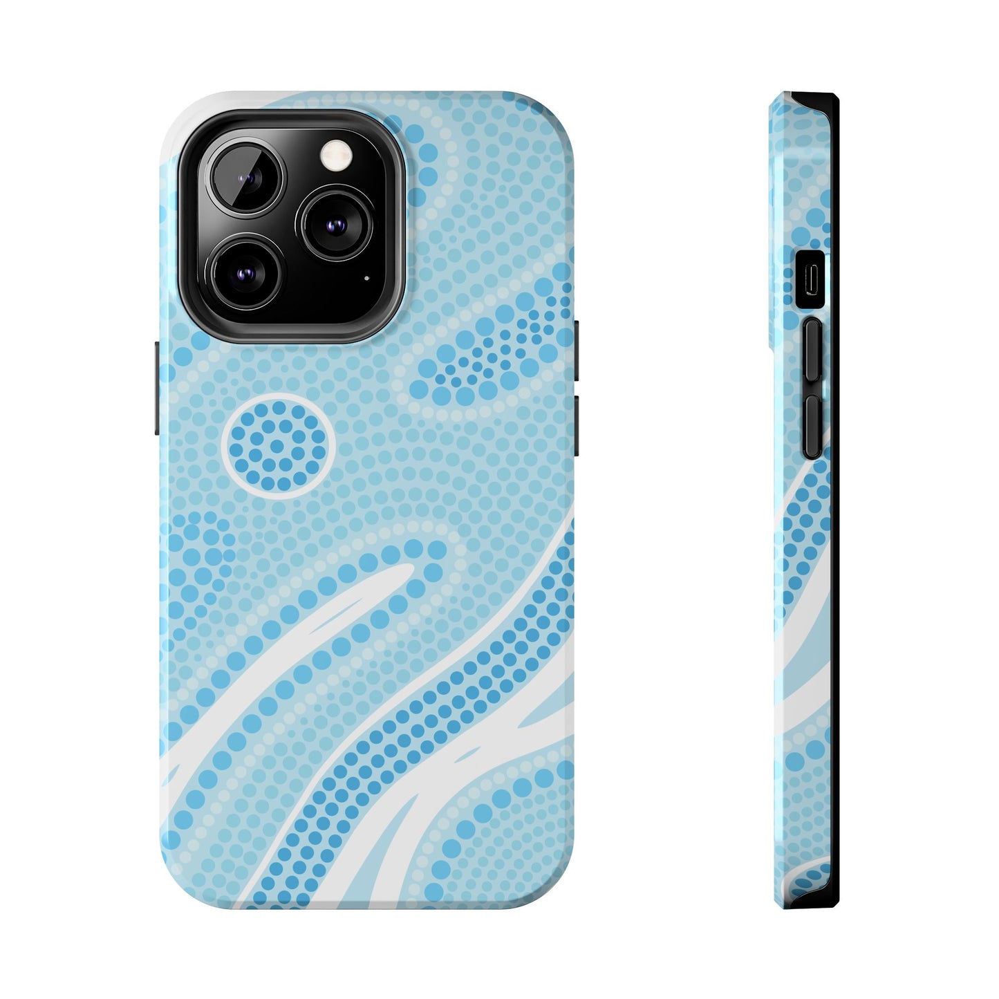 Light Blue "Dream in Dots" Phone Case - Cute, Trendy, Durable, Hand-Designed Phone Cases