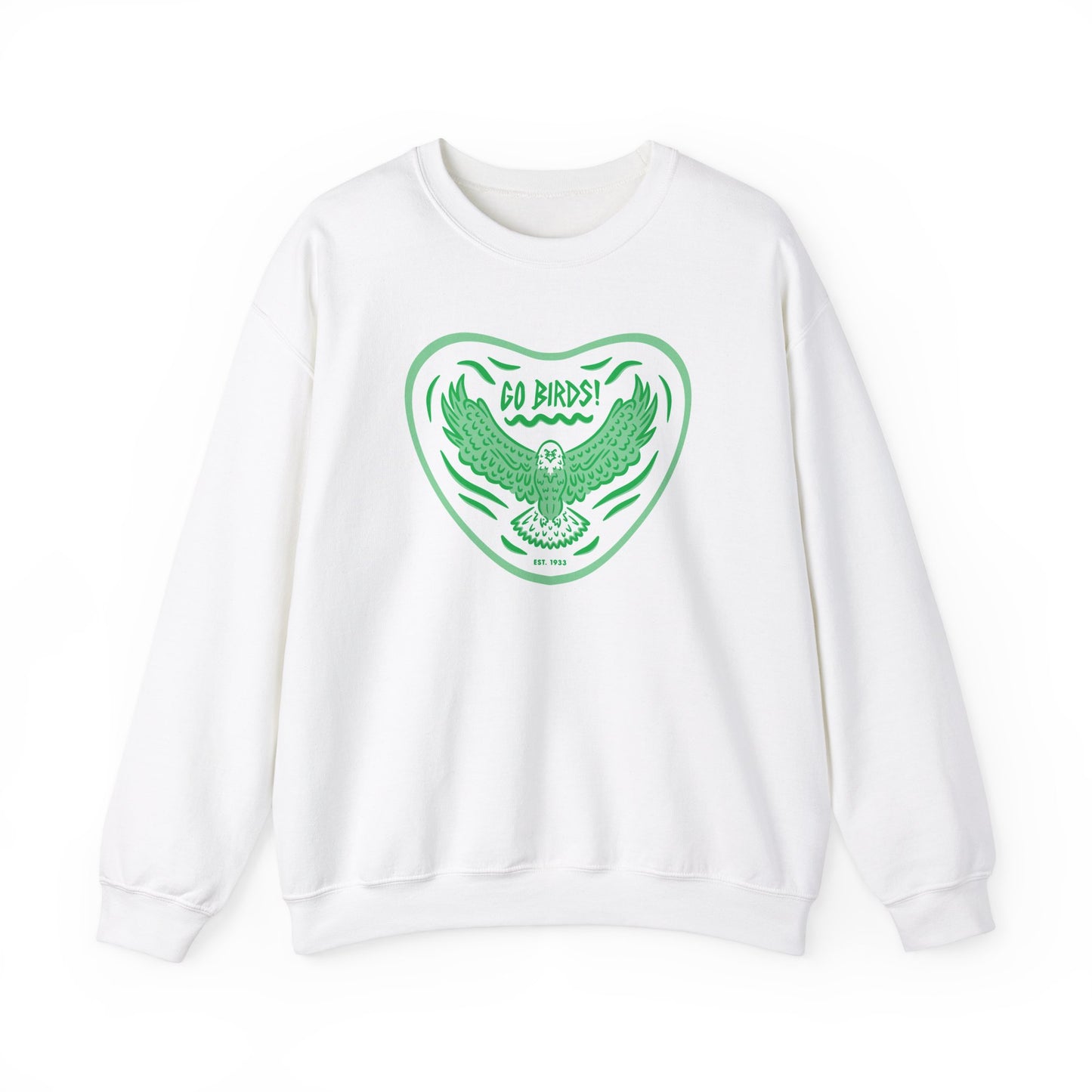 Go Birds Kelly Green Unisex Crewneck Sweatshirt