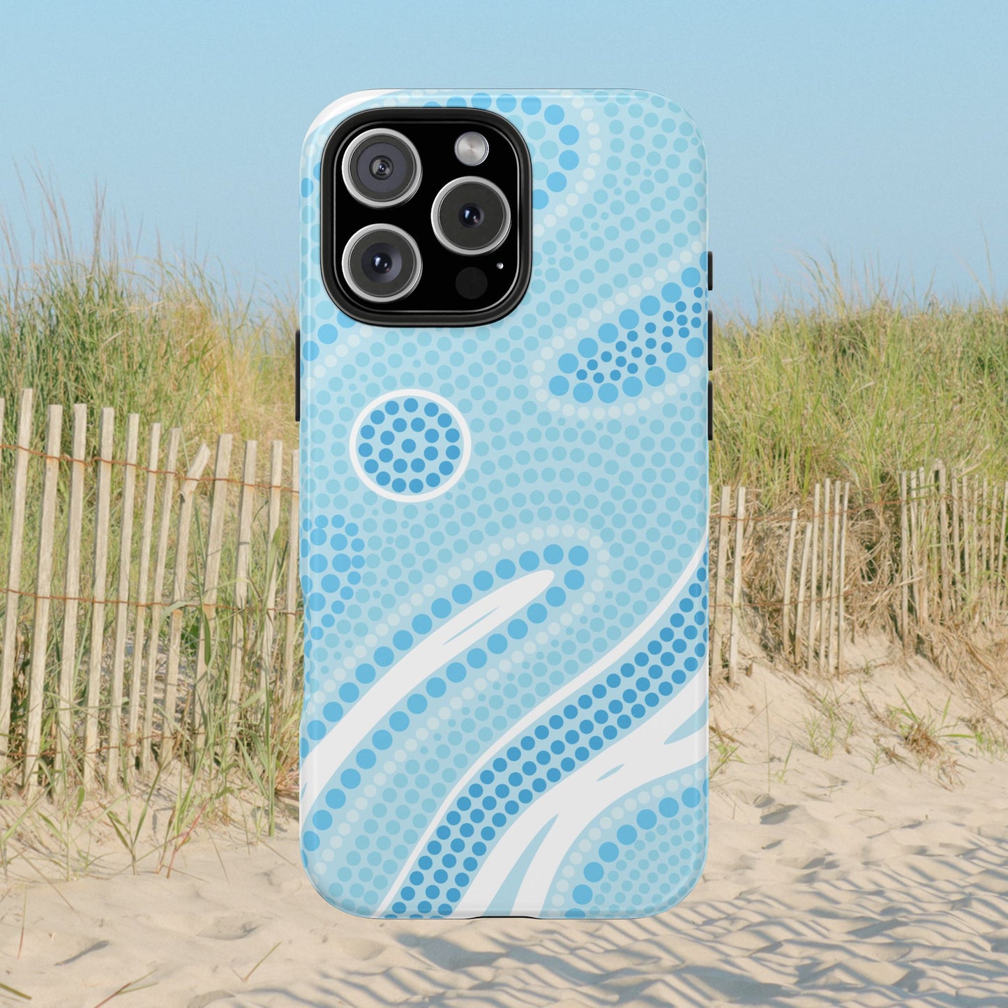 Light Blue "Dream in Dots" Phone Case - Cute, Trendy, Durable, Hand-Designed Phone Cases